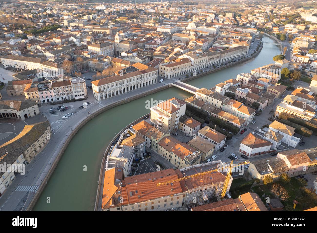 Veduta aerea della città italiana Senigallia Foto Stock