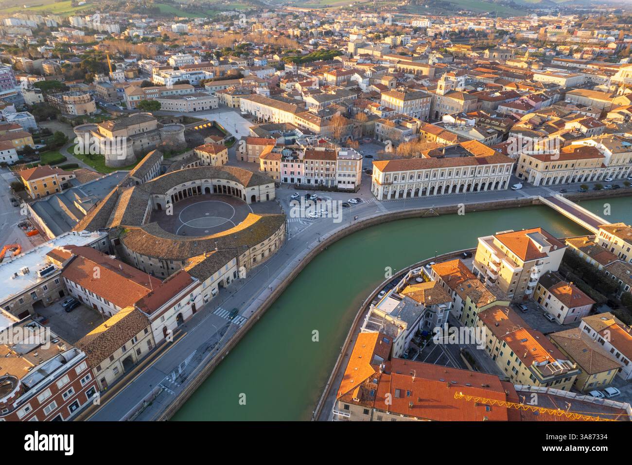 Veduta aerea della città italiana Senigallia Foto Stock