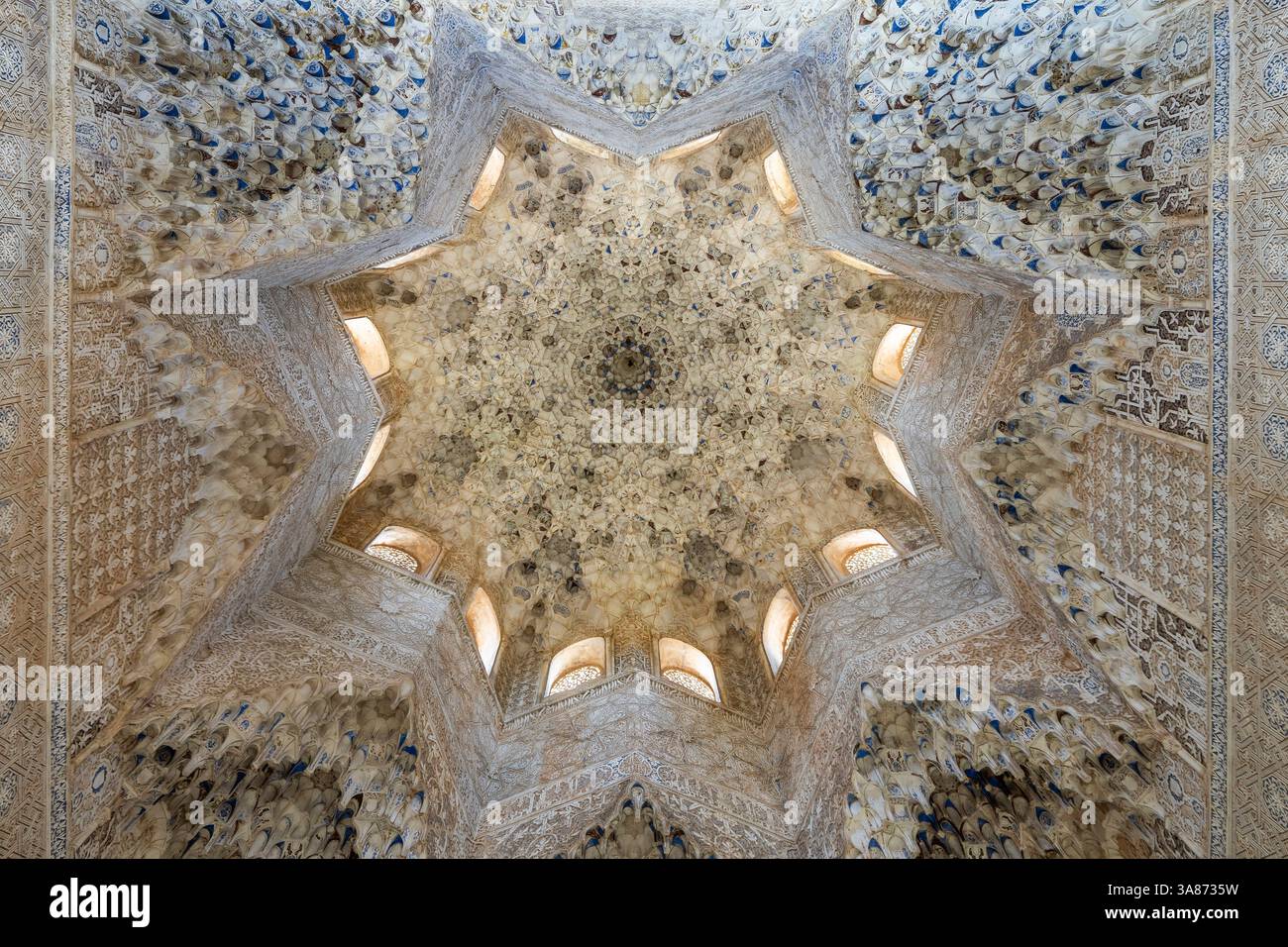 Palazzi Nasridi, architettura islamica e mudejar, Alhambra, UNESCO, Granada, Andalusia, Spagna Foto Stock