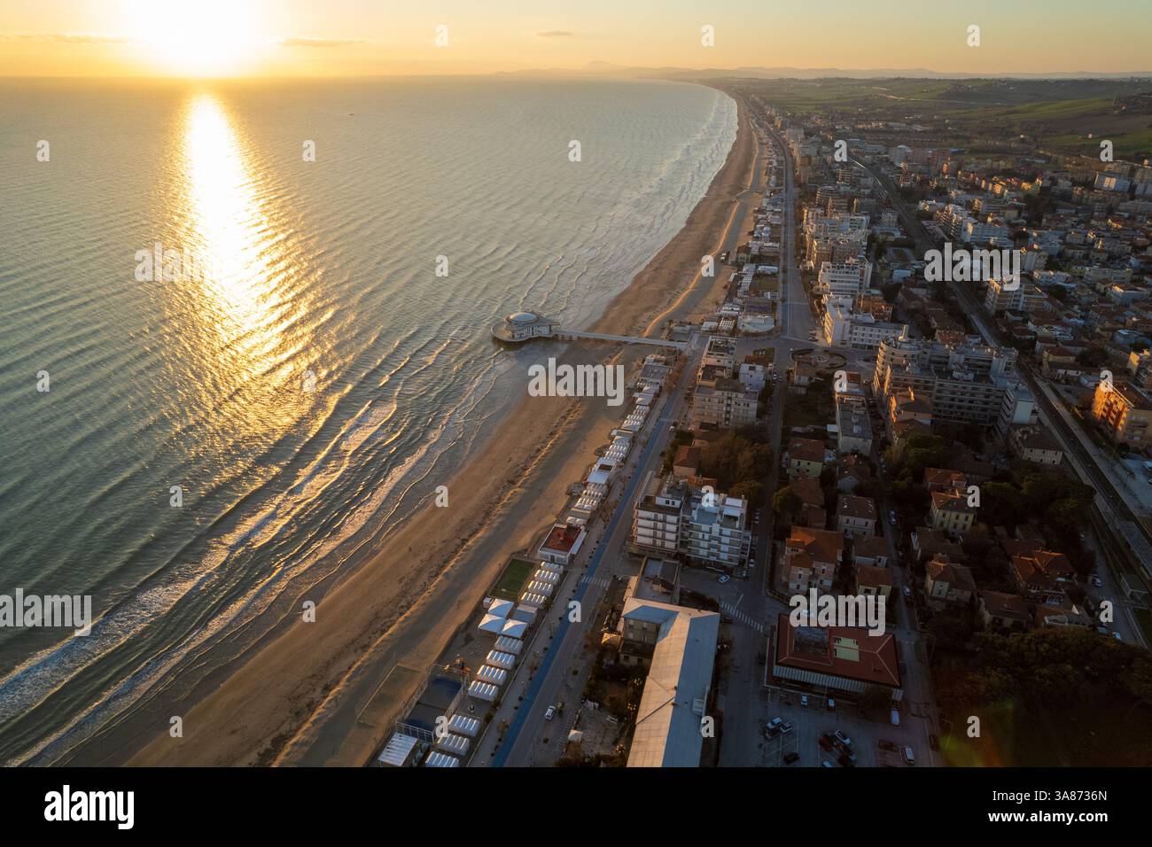 Veduta aerea del foro Annonario a Senigallia Foto Stock