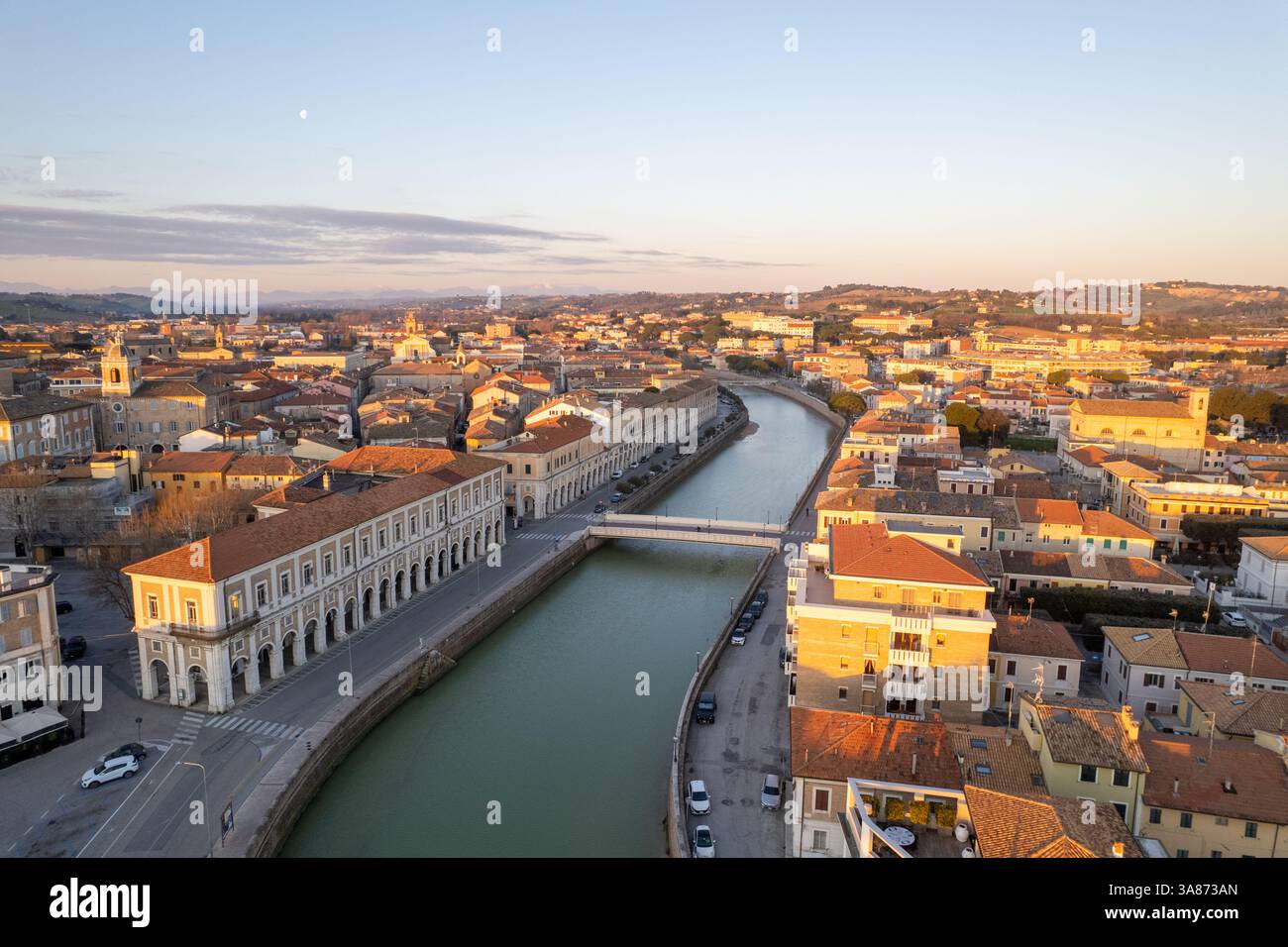 Veduta aerea della città italiana Senigallia Foto Stock