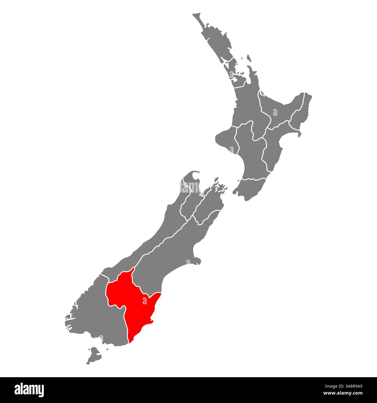Otago della nuova zelanda forma della mappa, icona del concetto piatto del web di viaggio illustrazione vettoriale . Illustrazione Vettoriale