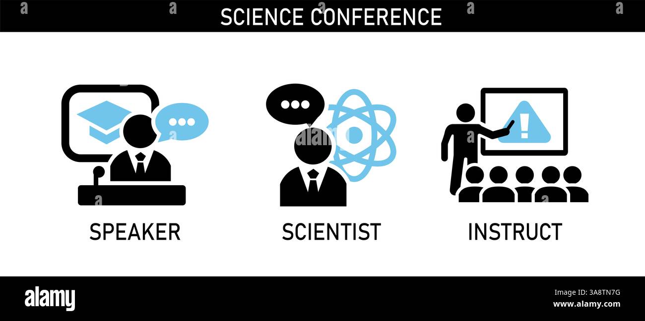 Conferenza scientifica e presentazione Concept Vector Set Foto Stock