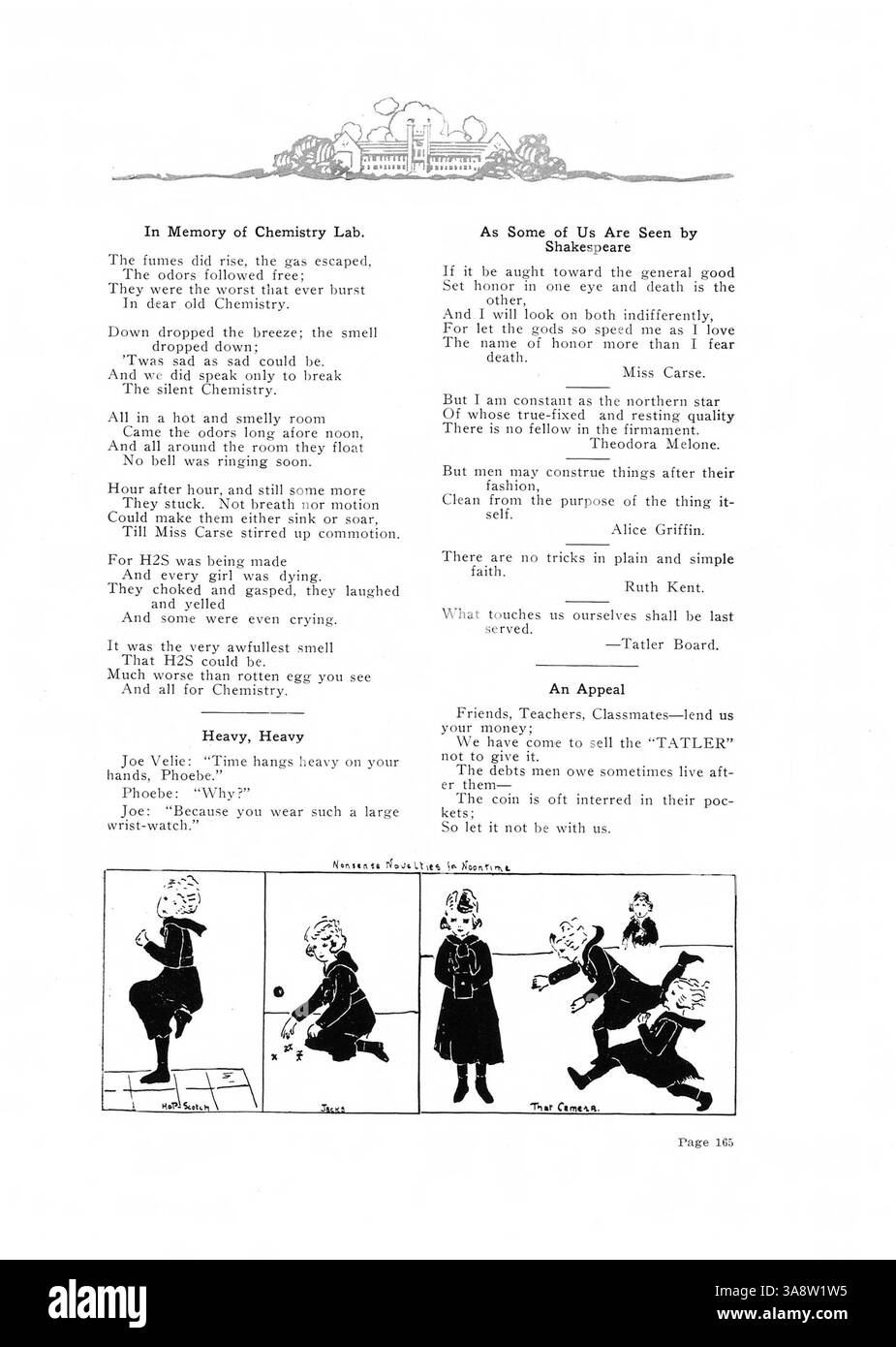 L'annuario Tatler della Northrop Collegiate 1920 documenta gli atleti dell'anno scolastico, i club studenteschi, gli insegnanti e gli eventi chiave, fornendo informazioni sull'anno accademico 1919-1920. Foto Stock