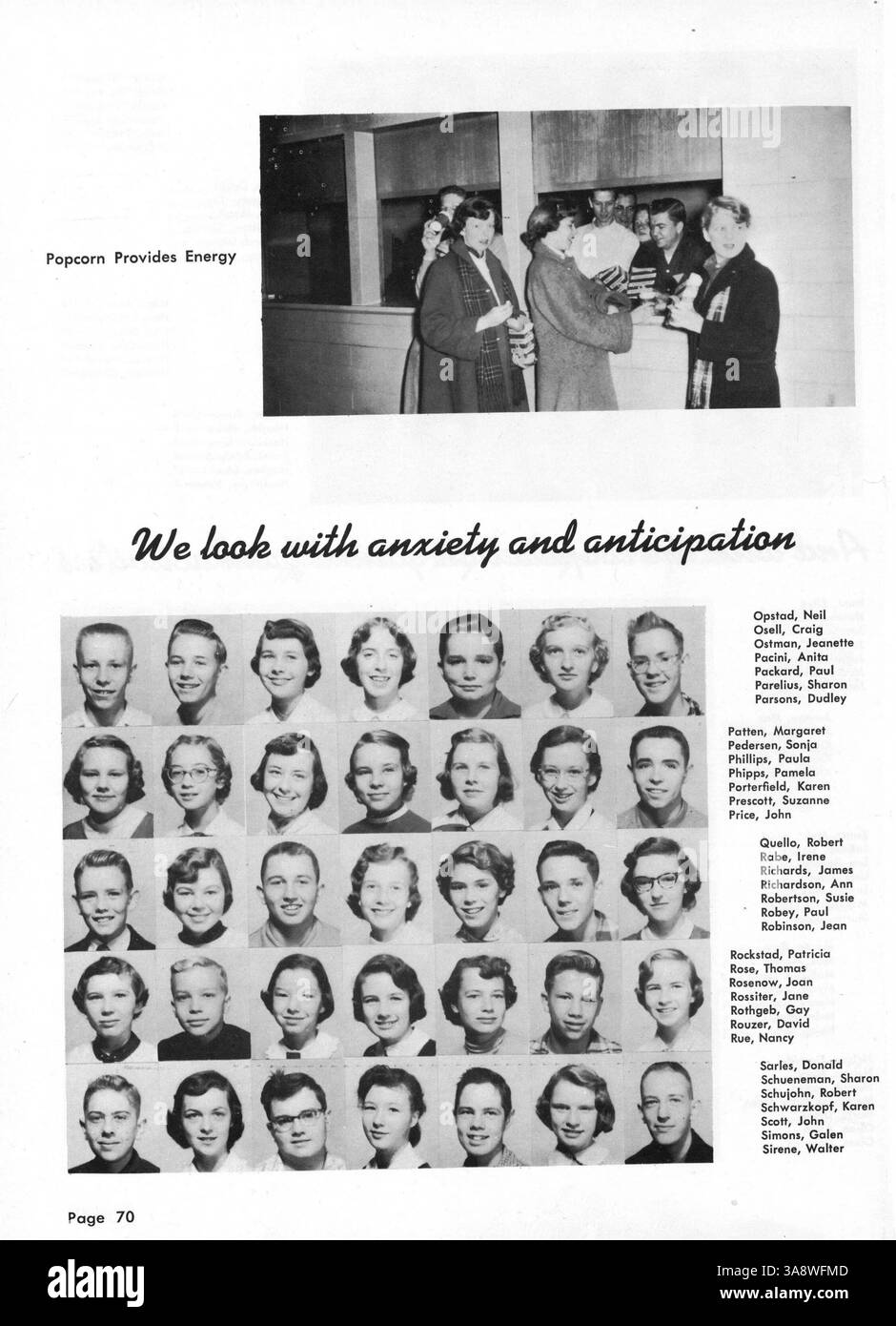 L'annuario "Whigrean" del 1954 offre una panoramica dell'anno scolastico 1953-1954 della Edina-Morningside High School, che mostra i risultati degli studenti, il coinvolgimento degli insegnanti e le attività extracurriculari. Foto Stock