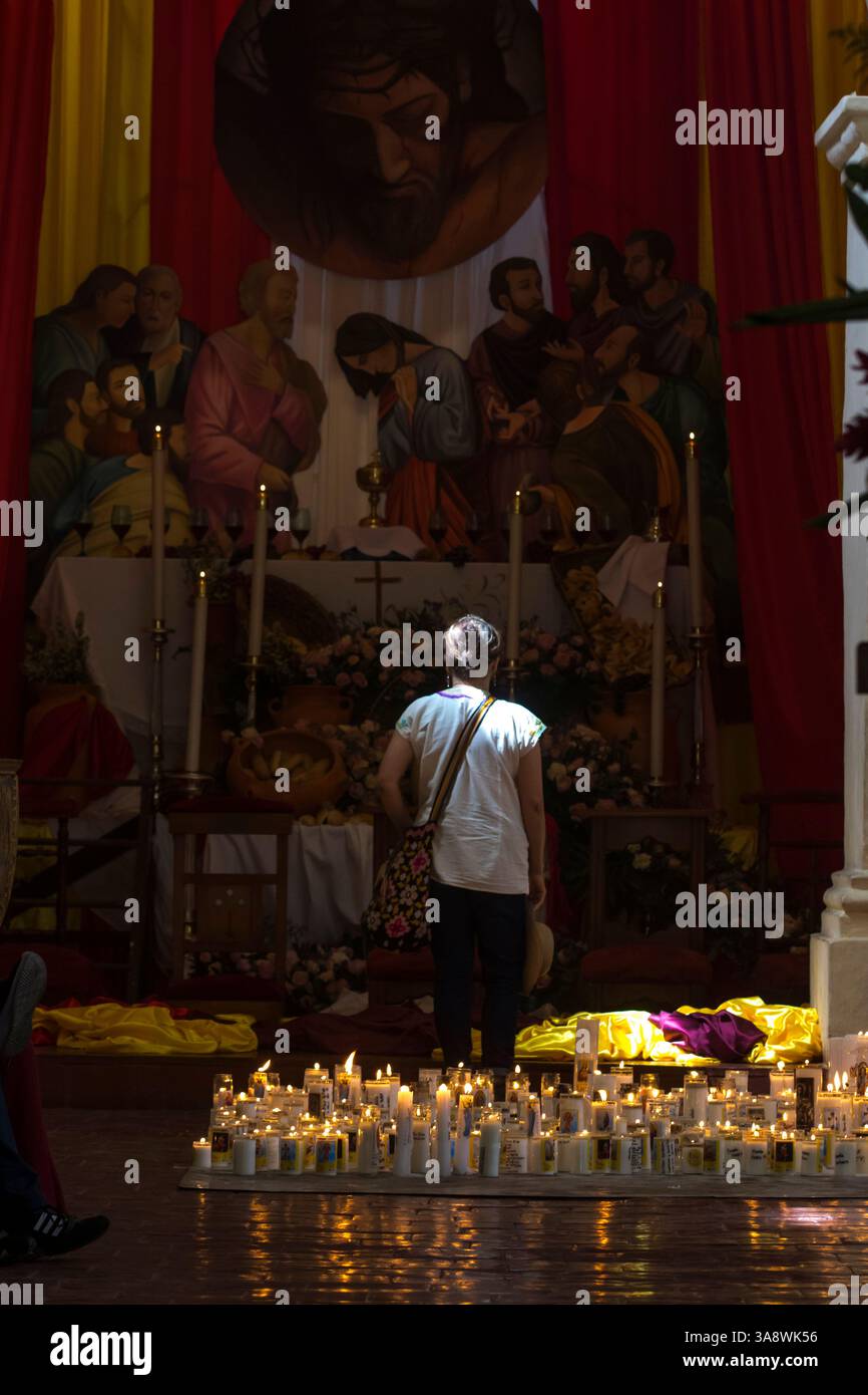 Settimana Santa a Santa Fe de Antioquia. La celebrazione di questa tradizione cattolica in questo comune nel dipartimento di Antioquia, Colombia, è uno o Foto Stock