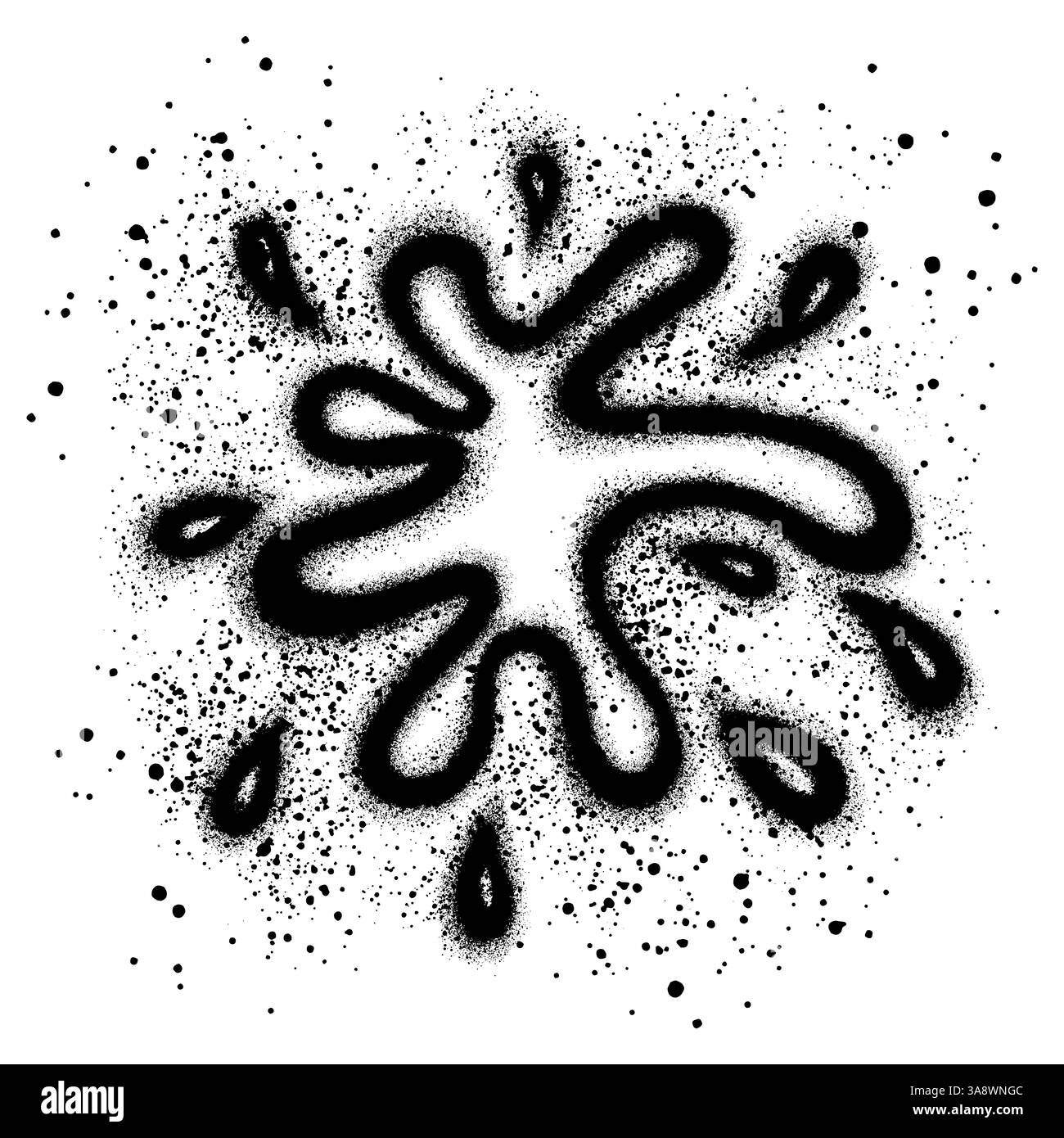 Graffiti a spruzzo d'acqua con vernice spray nera. illustrazione vettoriale. Illustrazione Vettoriale