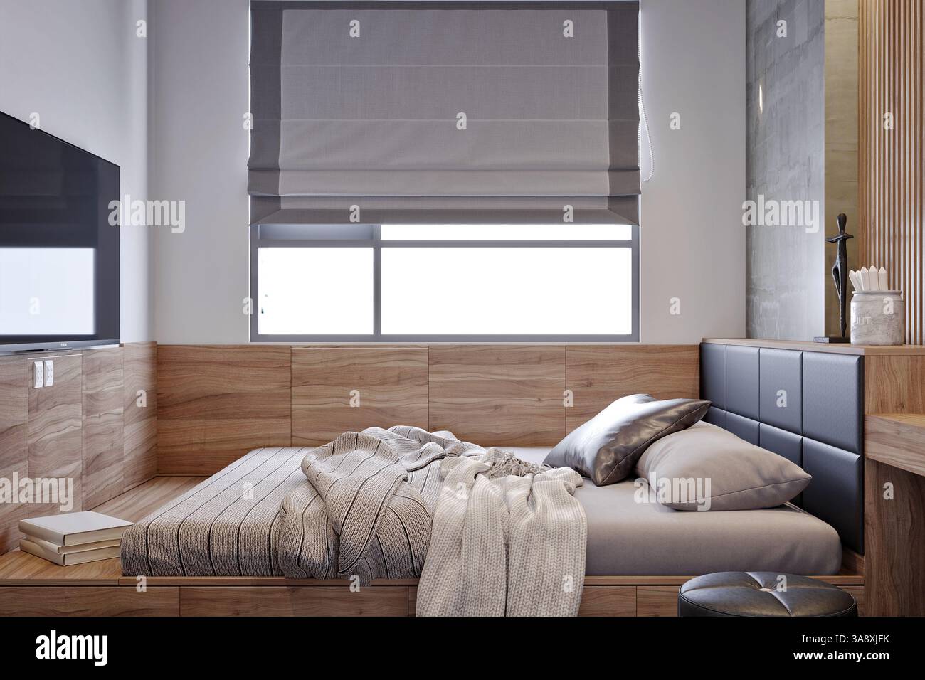 3D render di camera di albergo Foto Stock