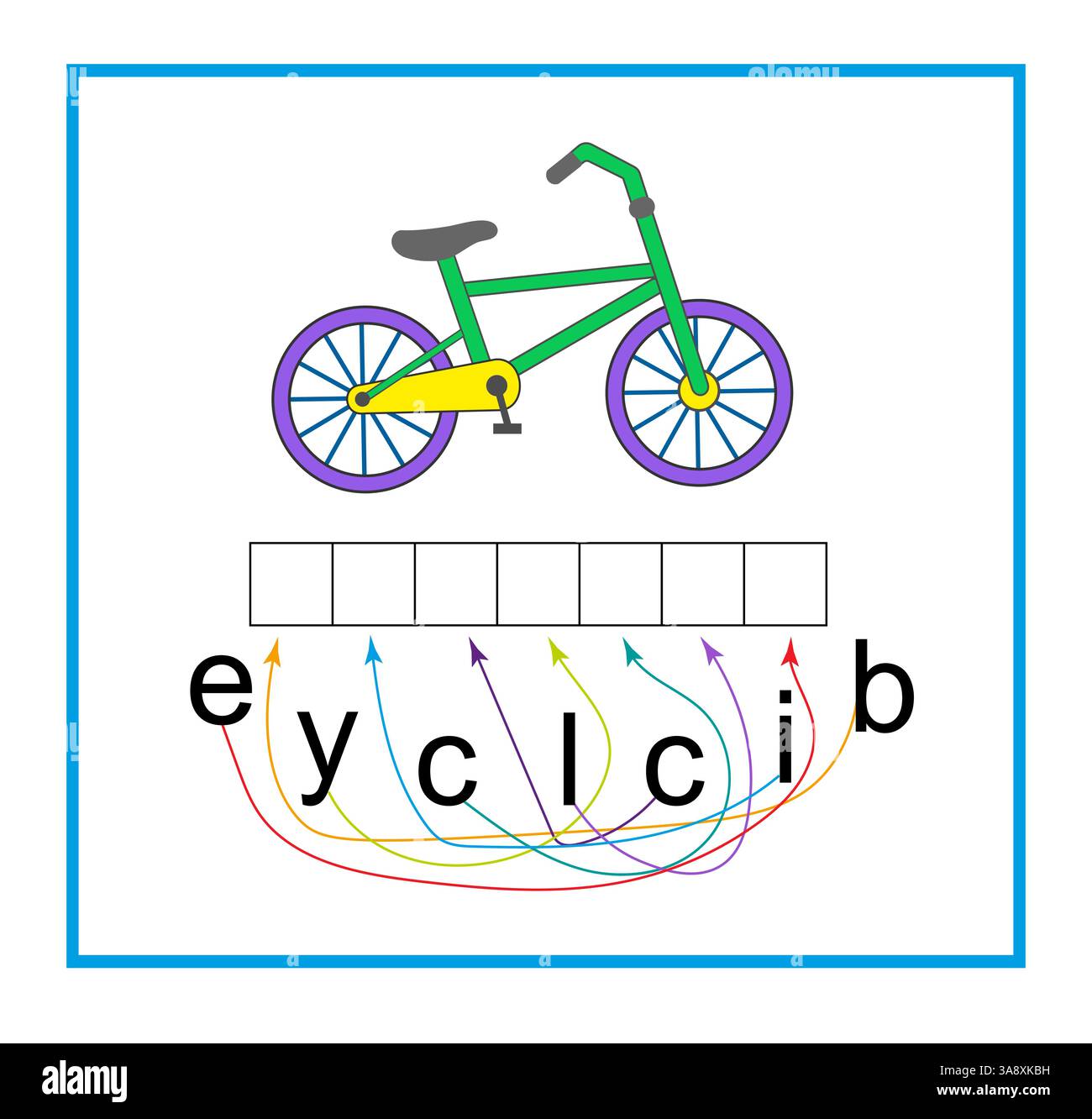 Puzzle per bambini. Legga la parola. Illustrazione vettoriale per l'educazione dei bambini. Illustrazione Vettoriale