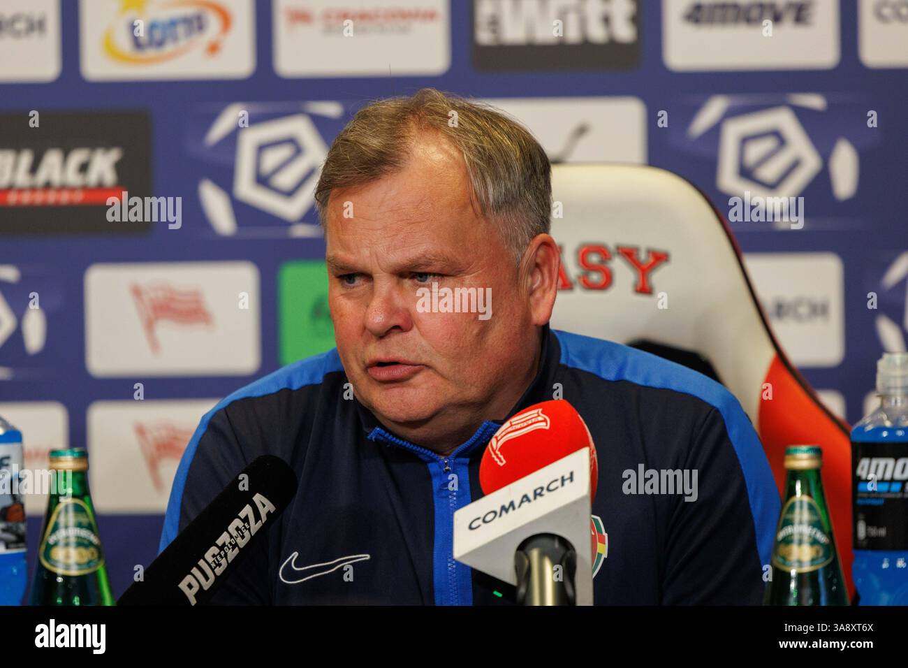 CRACOVIA, POLONIA, MARZO 29 2025, UNA PARTITA DI CALCIO NEL PKO BP EKSTRAKLASA FIRST TIER TRA CRACOVIA E PUSZCZA NIEPOLOMICE, OP: TULACZ TOMASZ Foto Stock