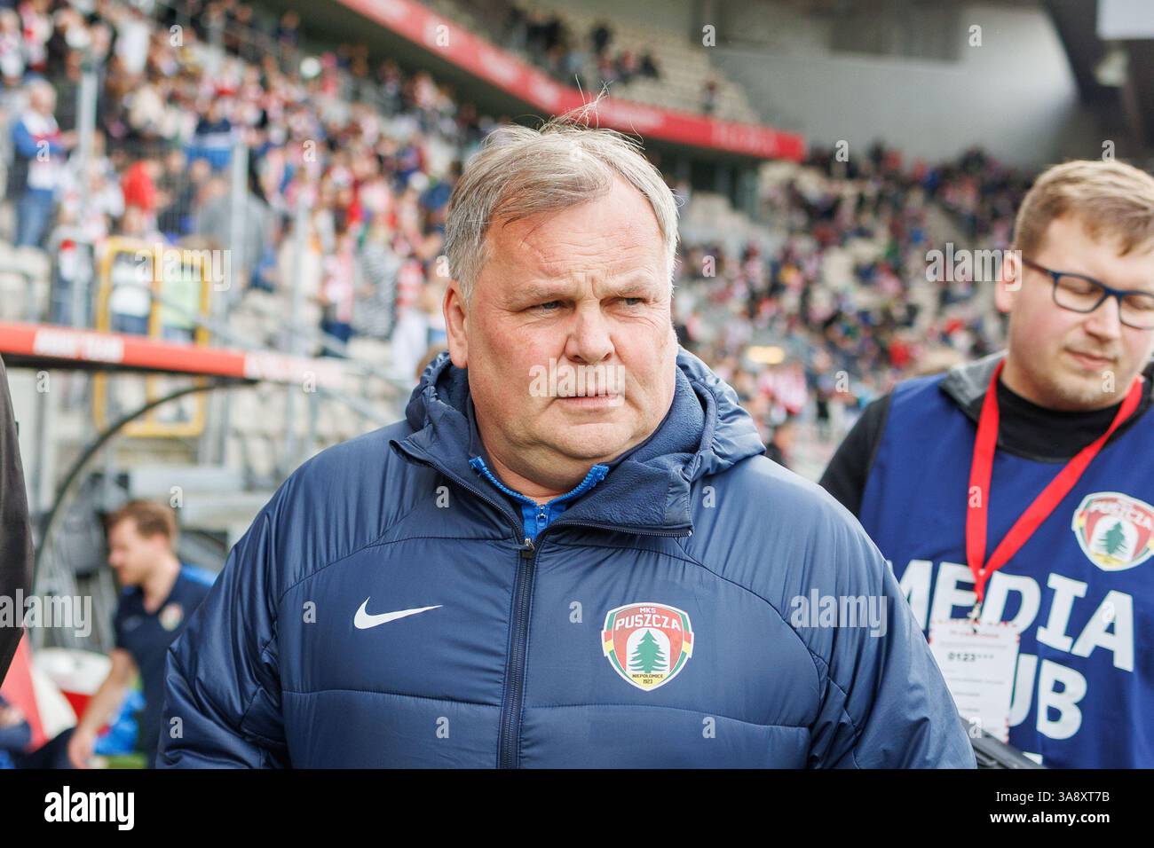 CRACOVIA, POLONIA, MARZO 29 2025, UNA PARTITA DI CALCIO NEL PKO BP EKSTRAKLASA FIRST TIER TRA CRACOVIA E PUSZCZA NIEPOLOMICE, OP: TULACZ TOMASZ Foto Stock