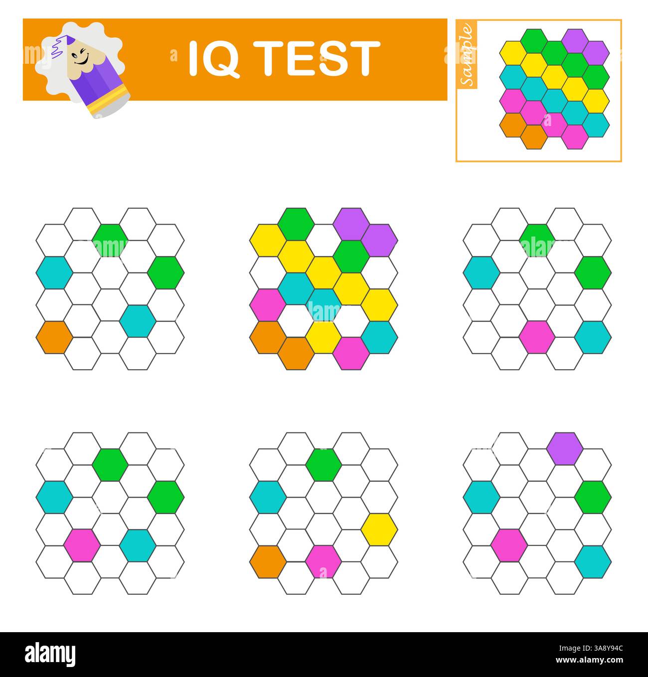 Test di formazione IQ. Gioco di logica per bambini. Attività di attenzione per i bambini. Illustrazione vettoriale. Illustrazione Vettoriale