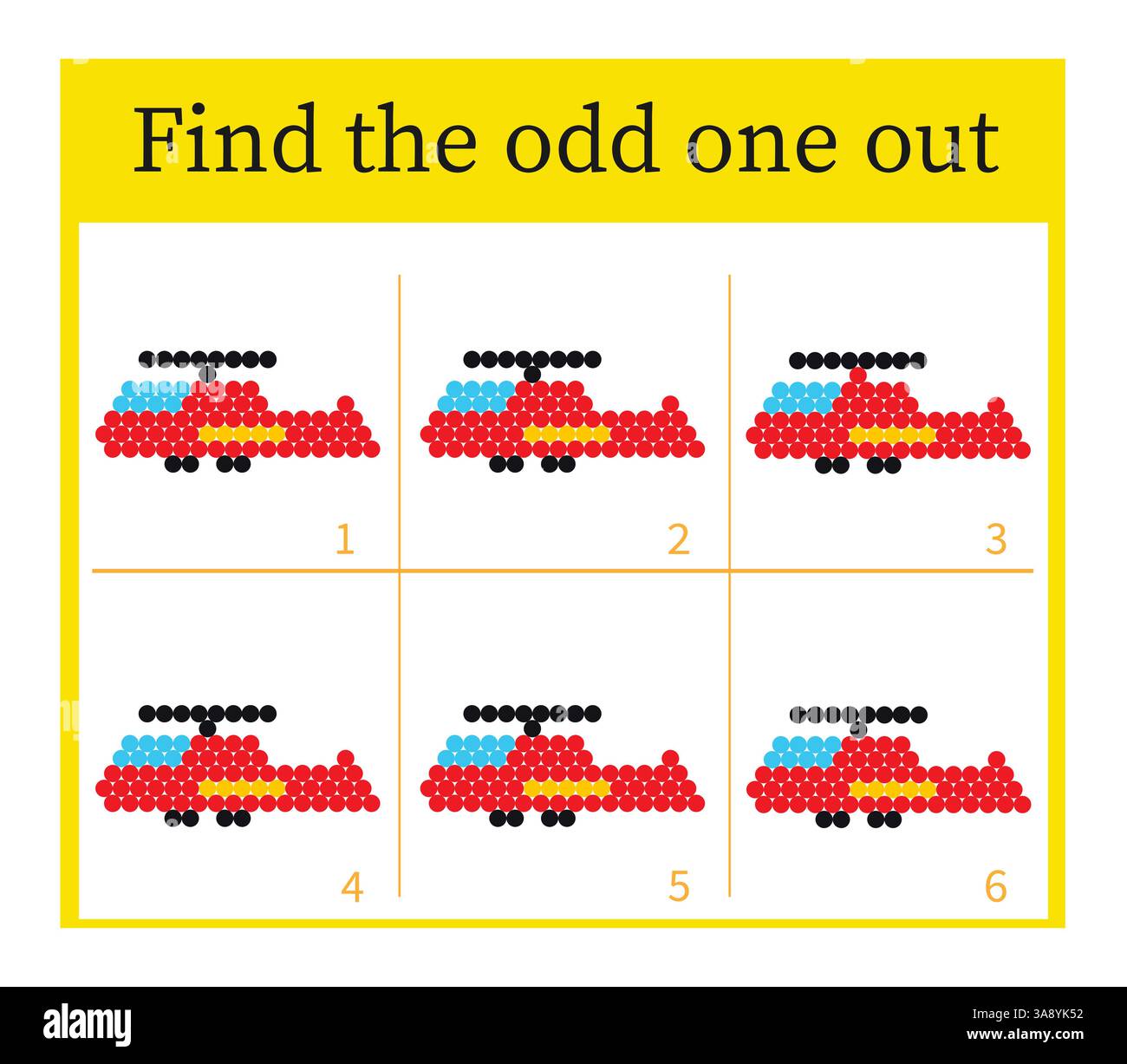 Puzzle per bambini. Compito per lo sviluppo dell'attenzione e della logica. Elicottero cartoni animati. Illustrazione vettoriale. Illustrazione Vettoriale