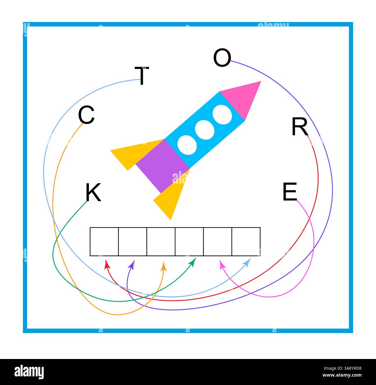 Puzzle per bambini. Legga la parola. Illustrazione vettoriale per l'educazione dei bambini. Illustrazione Vettoriale