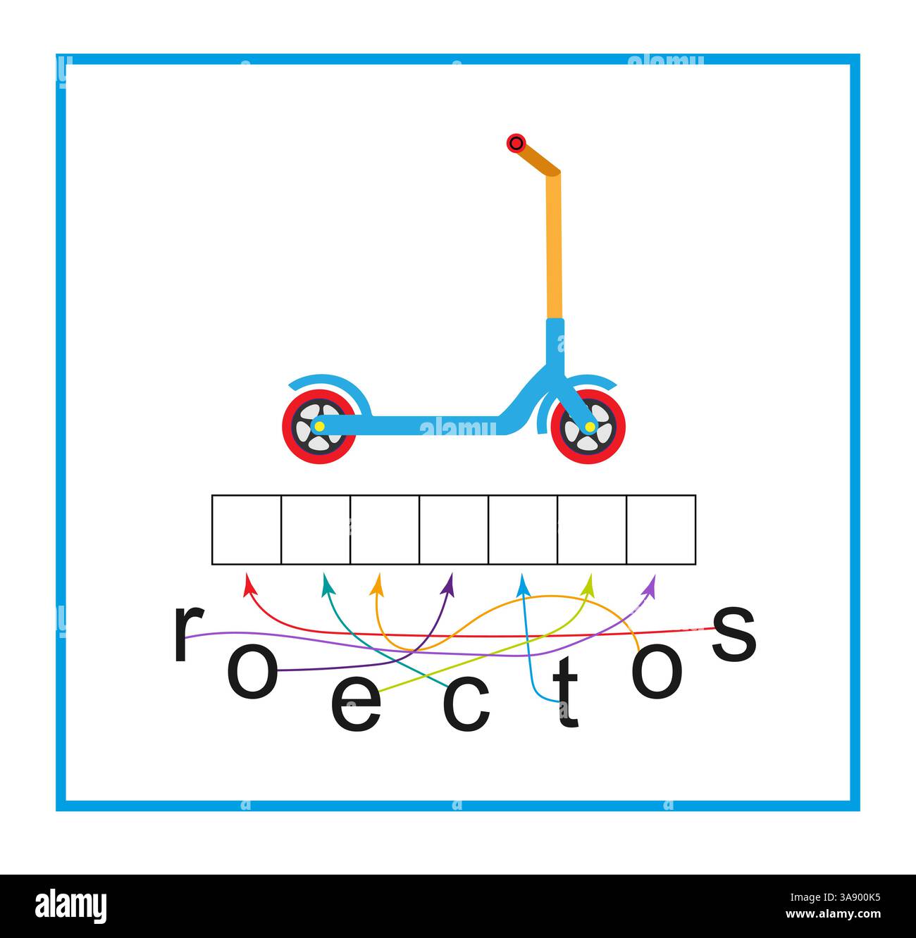 Puzzle per bambini. Legga la parola. Illustrazione vettoriale per l'educazione dei bambini. Illustrazione Vettoriale