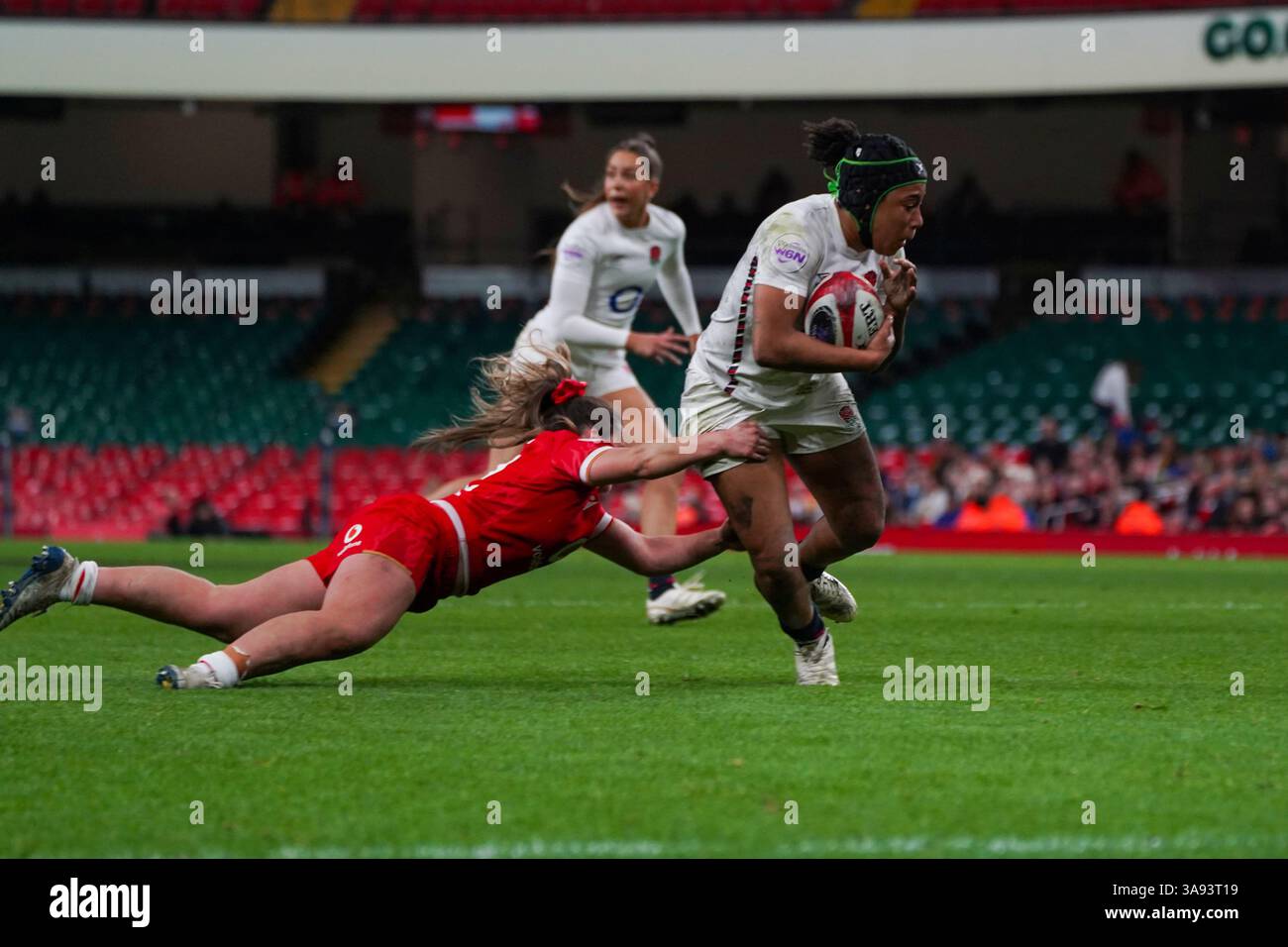 Sadia Kabeya in azione durante la V Galles, Regno Unito. 29 marzo 2025. Cardiff. Credito Alamy Live/Penallta Photographics credito: Penallta Photographics/Alamy Live News Foto Stock