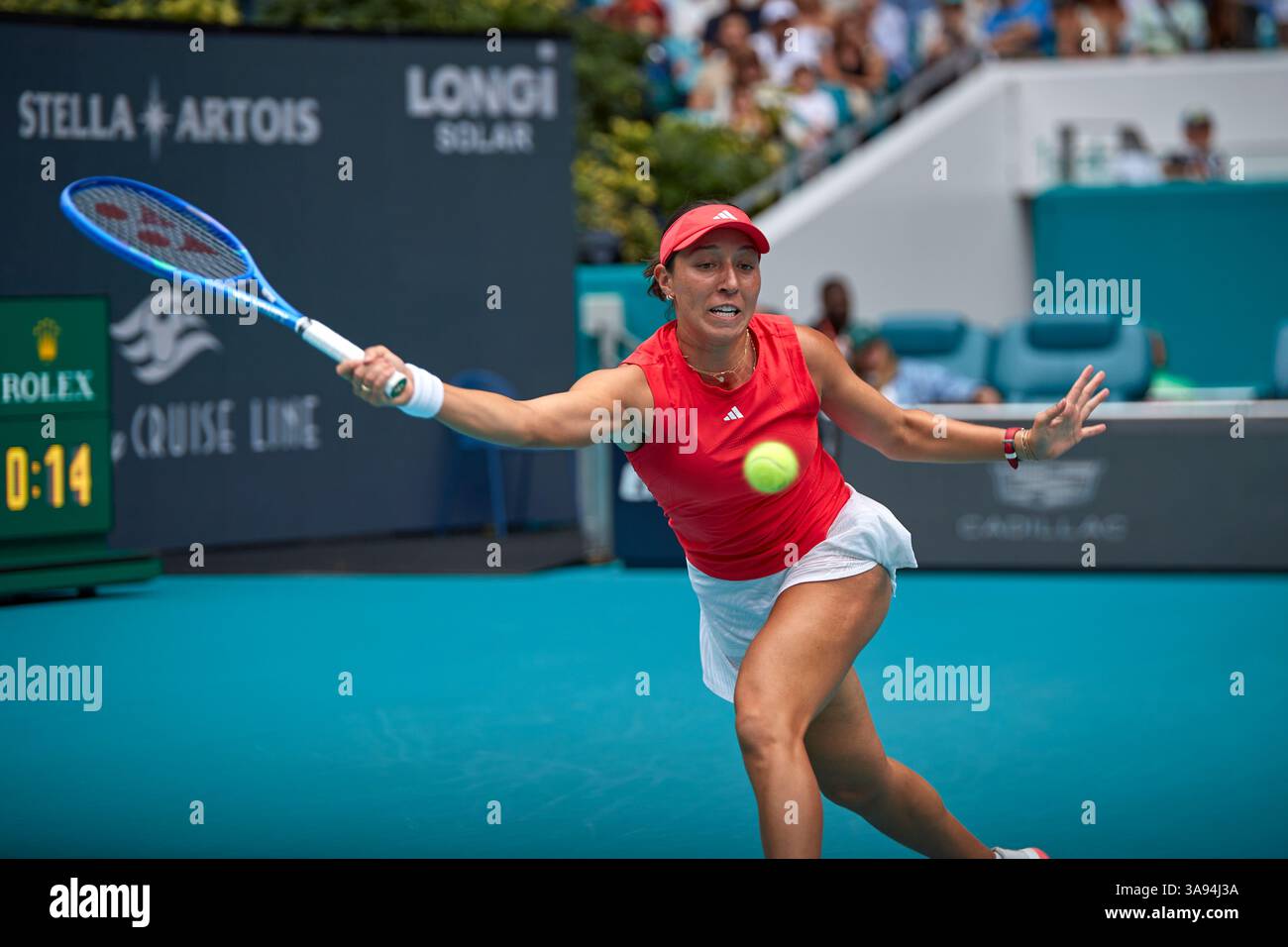 Miami Gardens, Florida, Stati Uniti. 29 marzo 2025. Arina Sabalenka vs Jessica Pegula (USA) durante la Women's Singles - Final al Miami Open 2025. VINCITORE: Arina Sabalenka. Crediti: Yaroslav Sabitov/YES Market Media/Alamy Live News. Foto Stock