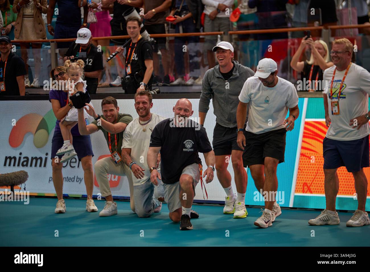 Miami Gardens, Florida, Stati Uniti. 29 marzo 2025. Arina Sabalenka vs Jessica Pegula (USA) durante la Women's Singles - Final al Miami Open 2025. VINCITORE: Arina Sabalenka. Crediti: Yaroslav Sabitov/YES Market Media/Alamy Live News. Foto Stock