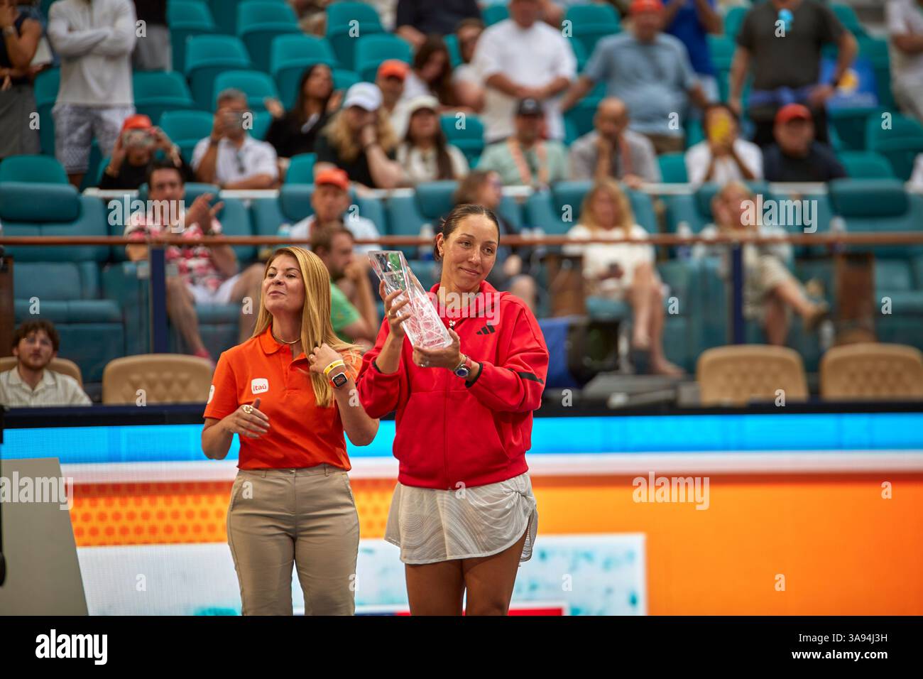 Miami Gardens, Florida, Stati Uniti. 29 marzo 2025. Arina Sabalenka vs Jessica Pegula (USA) durante la Women's Singles - Final al Miami Open 2025. VINCITORE: Arina Sabalenka. Crediti: Yaroslav Sabitov/YES Market Media/Alamy Live News. Foto Stock