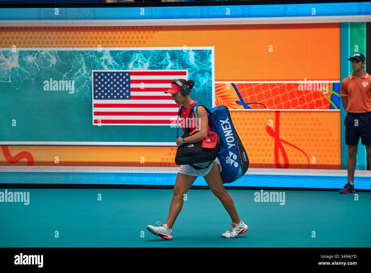 Miami Gardens, Florida, Stati Uniti. 29 marzo 2025. Arina Sabalenka vs Jessica Pegula (USA) durante la Women's Singles - Final al Miami Open 2025. VINCITORE: Arina Sabalenka. Crediti: Yaroslav Sabitov/YES Market Media/Alamy Live News. Foto Stock