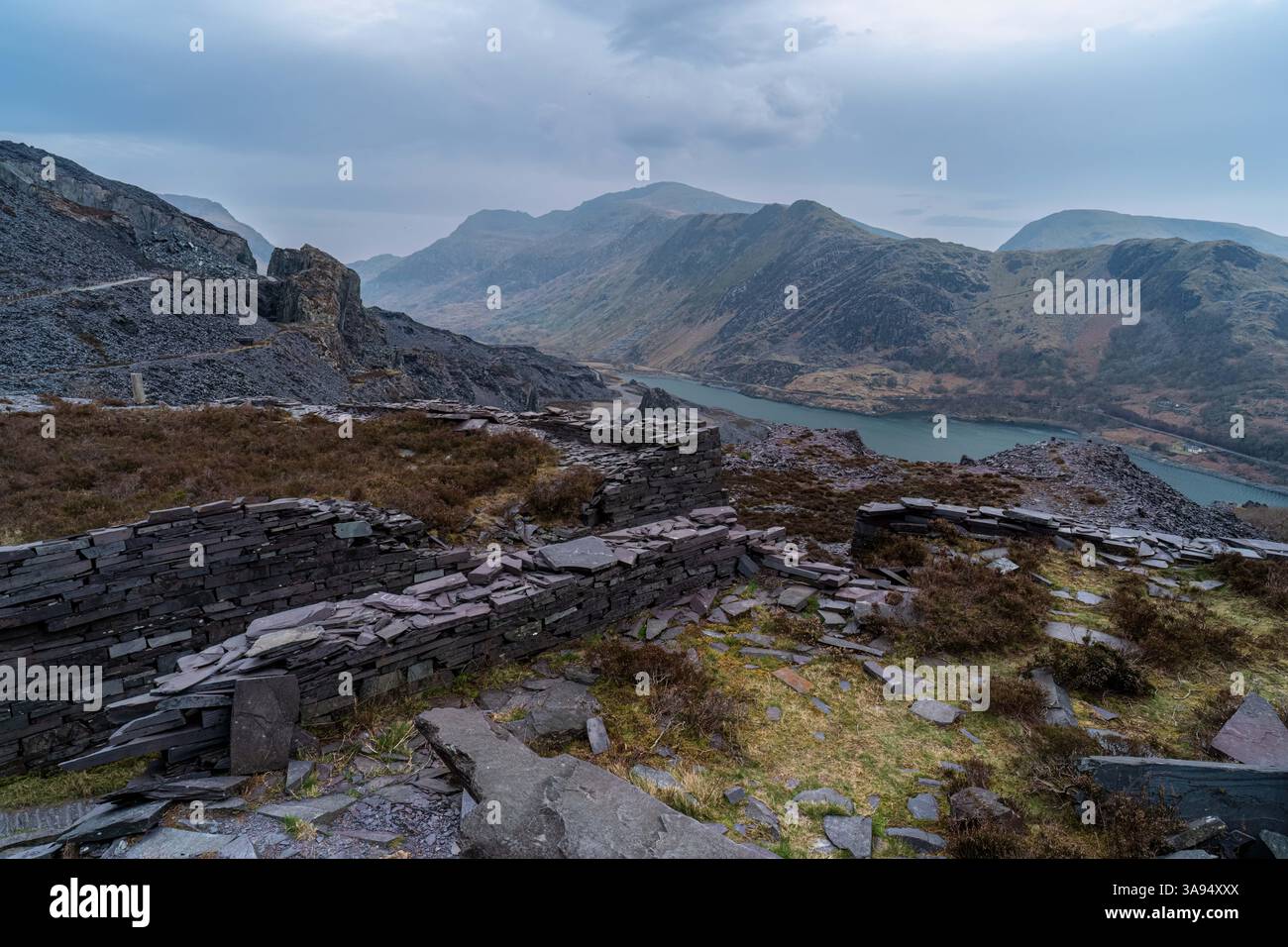Dinorwig Slate Quarry, Llanberis, Galles del Nord Foto Stock