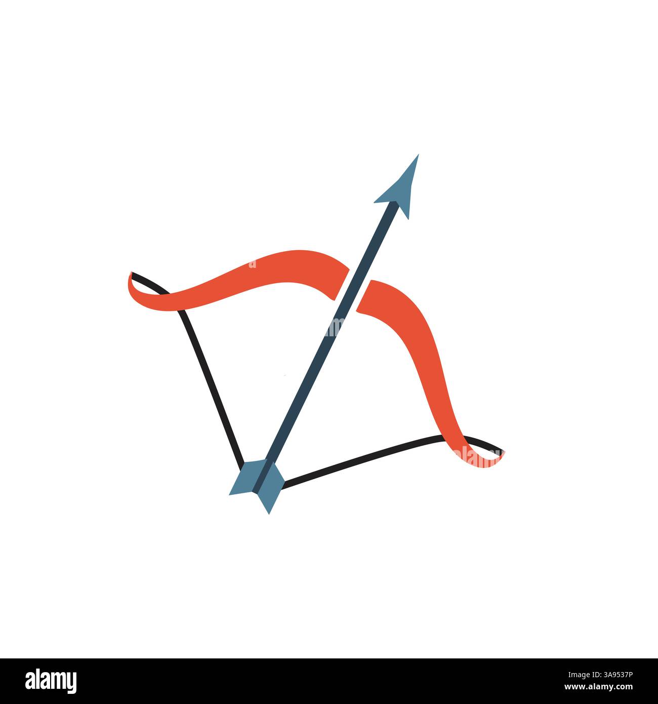 icona a forma di freccia cupido isolata su sfondo grigio. Illustrazione Vettoriale