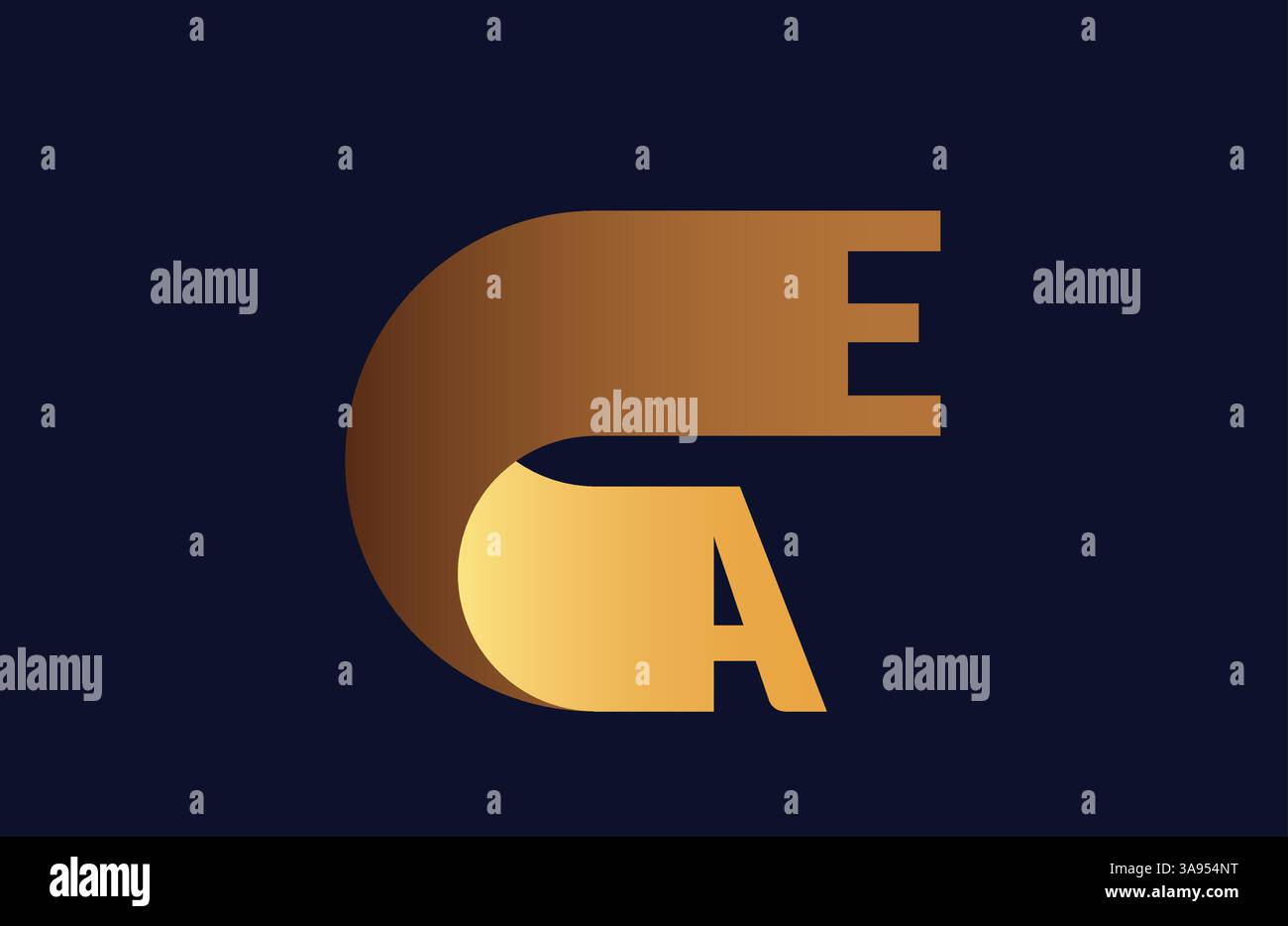 Modello vettoriale design logo lettera AE. Illustrazione Vettoriale