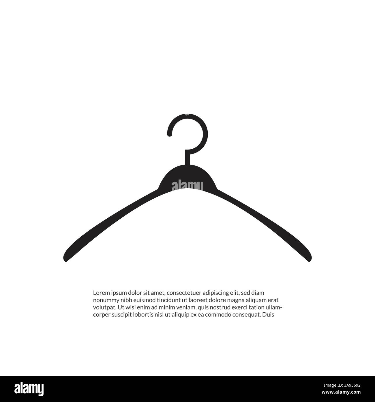 Icona con appendiabiti in stile piatto e alla moda, isolata su sfondo grigio. Illustrazione Vettoriale