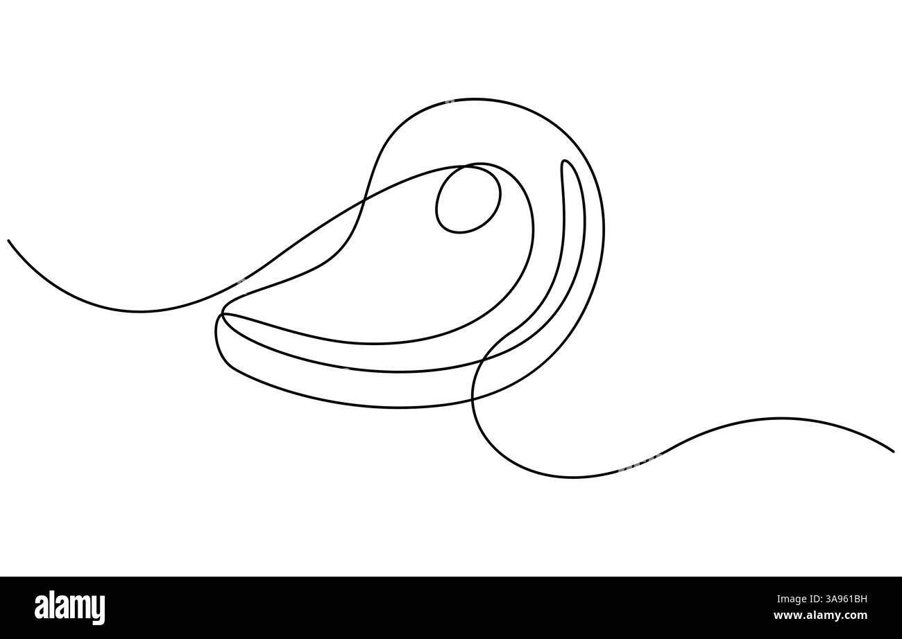 Una linea che disegna le icone del cibo a base di bistecca di manzo, una linea continua di carne di vitello, maiale, manzo, una linea di bistecca di manzo grigliata. Bistecca alla griglia Illustrazione Vettoriale