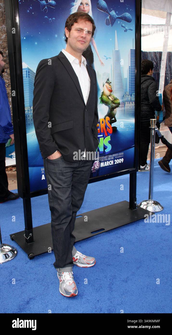 22 marzo 2009 - Universal City, California, Stati Uniti - 22 marzo 2009 - Universal City, CA. RAINN Wilson. "Monsters vs. Aliens", la prima di Los Angeles si tiene all'Universal City Walk Gibson Amphitheatre. Foto di credito: Kevan Brooks/AdMedia (immagine di credito: © Kevan Brooks/AdMedia via cavo ZUMA) Foto Stock