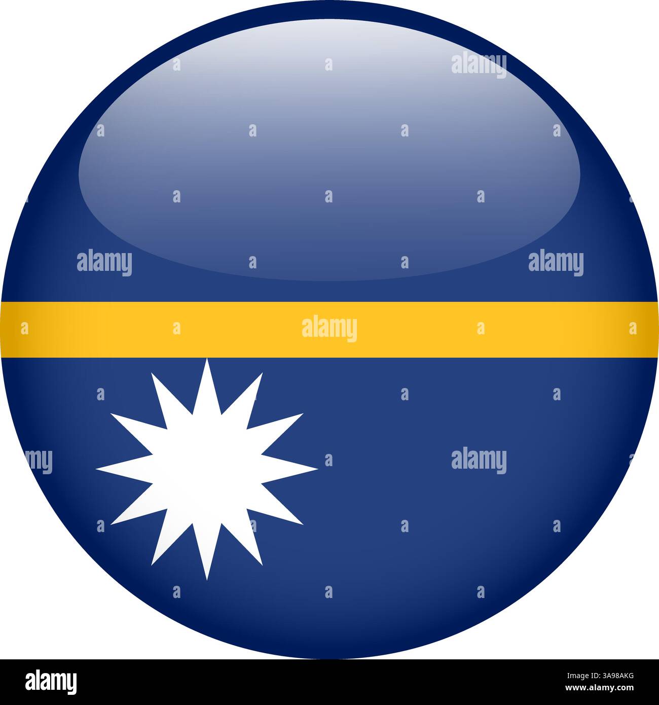 Bandiera di Nauru, pulsante rotondo icona lucida Illustrazione Vettoriale