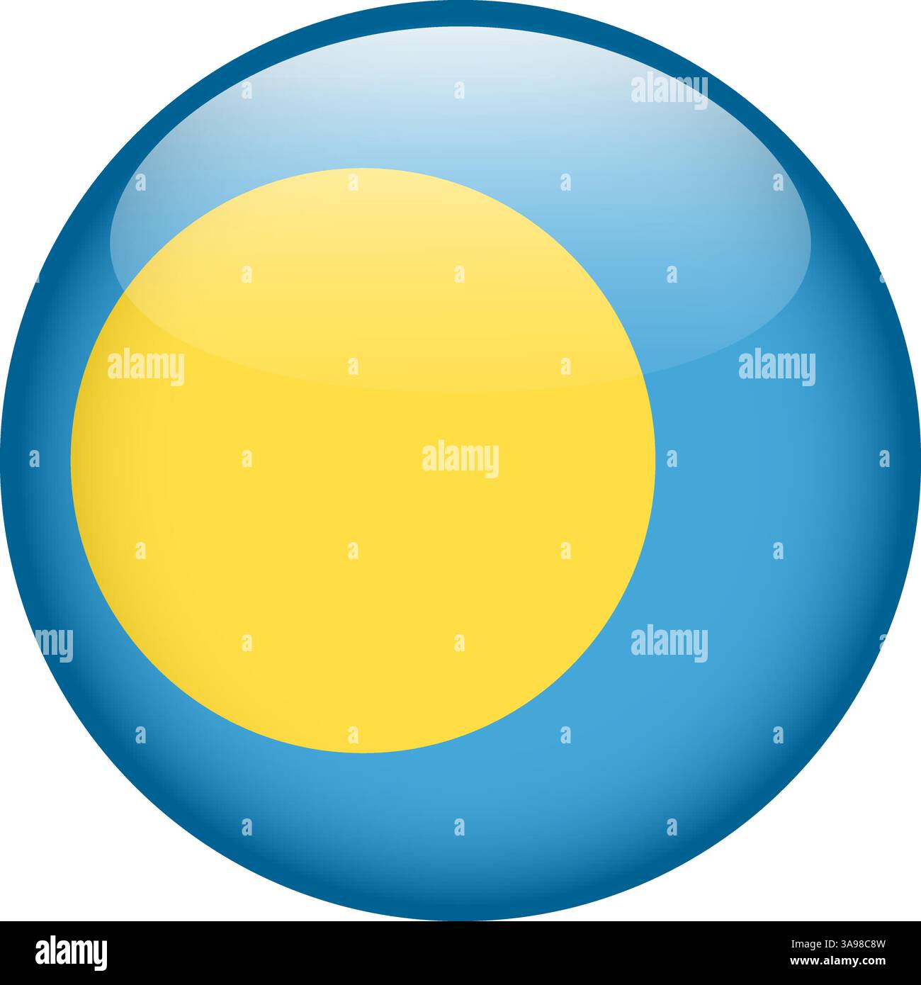 Bandiera di Palau, pulsante rotondo icona lucida Illustrazione Vettoriale