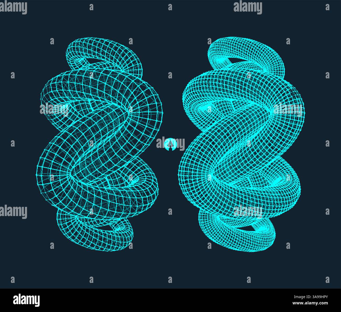 3d la struttura di collegamento. La tecnologia avveniristica stile. Disegno astratto. Reticolo elemento geometrico. Illustrazione Vettoriale. Illustrazione Vettoriale
