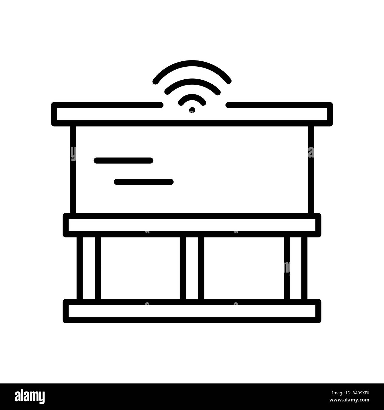 icona di linea nera smart blinds per progetti digitali e di stampa. Icone di pulizia minime per applicazioni e siti Web. Icone semplici e moderne per UI UX e branding Illustrazione Vettoriale