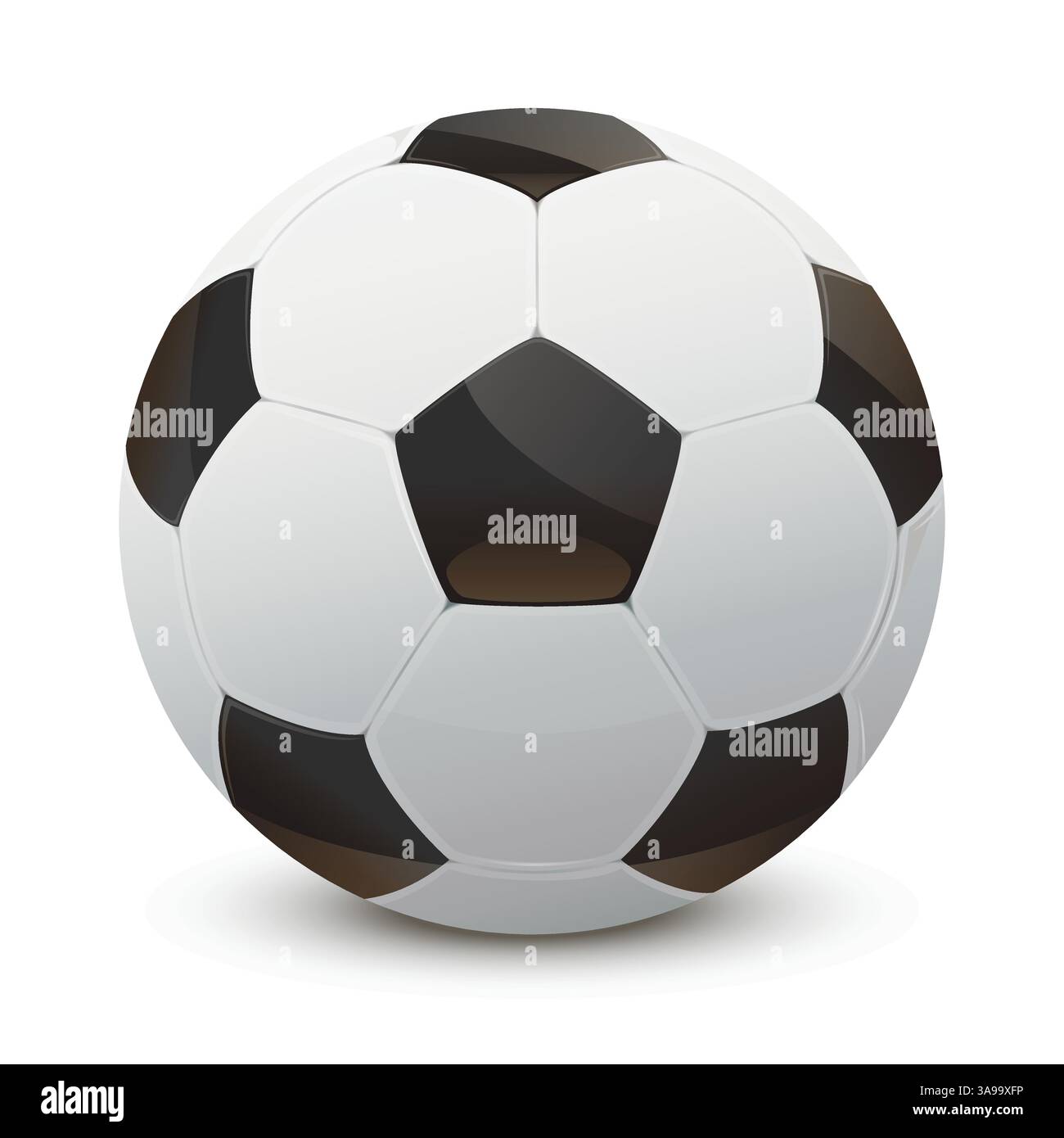 Illustrazione di un pallone da calcio realistico Illustrazione Vettoriale