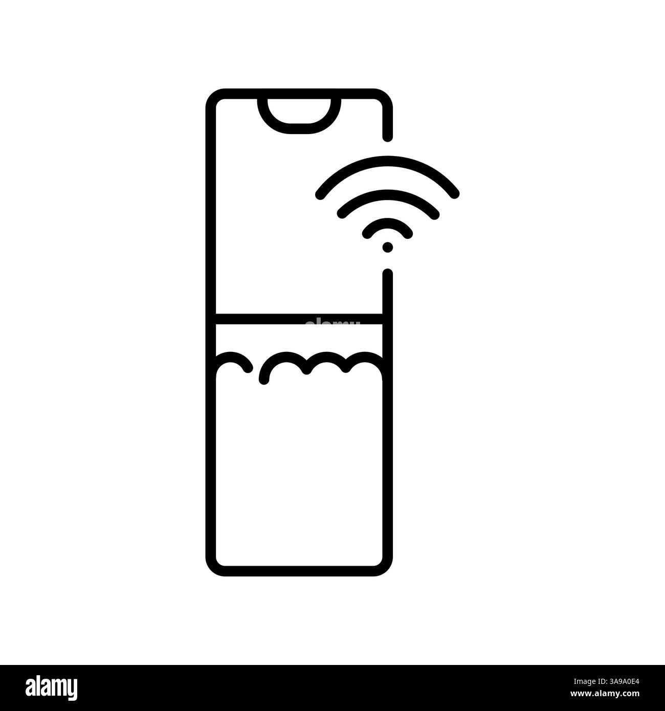 Icona della linea nera dei dispenser Smart SOAP per progetti digitali e di stampa. Icone di pulizia minime per applicazioni e siti Web. Icone semplici e moderne per UI UX e br Illustrazione Vettoriale