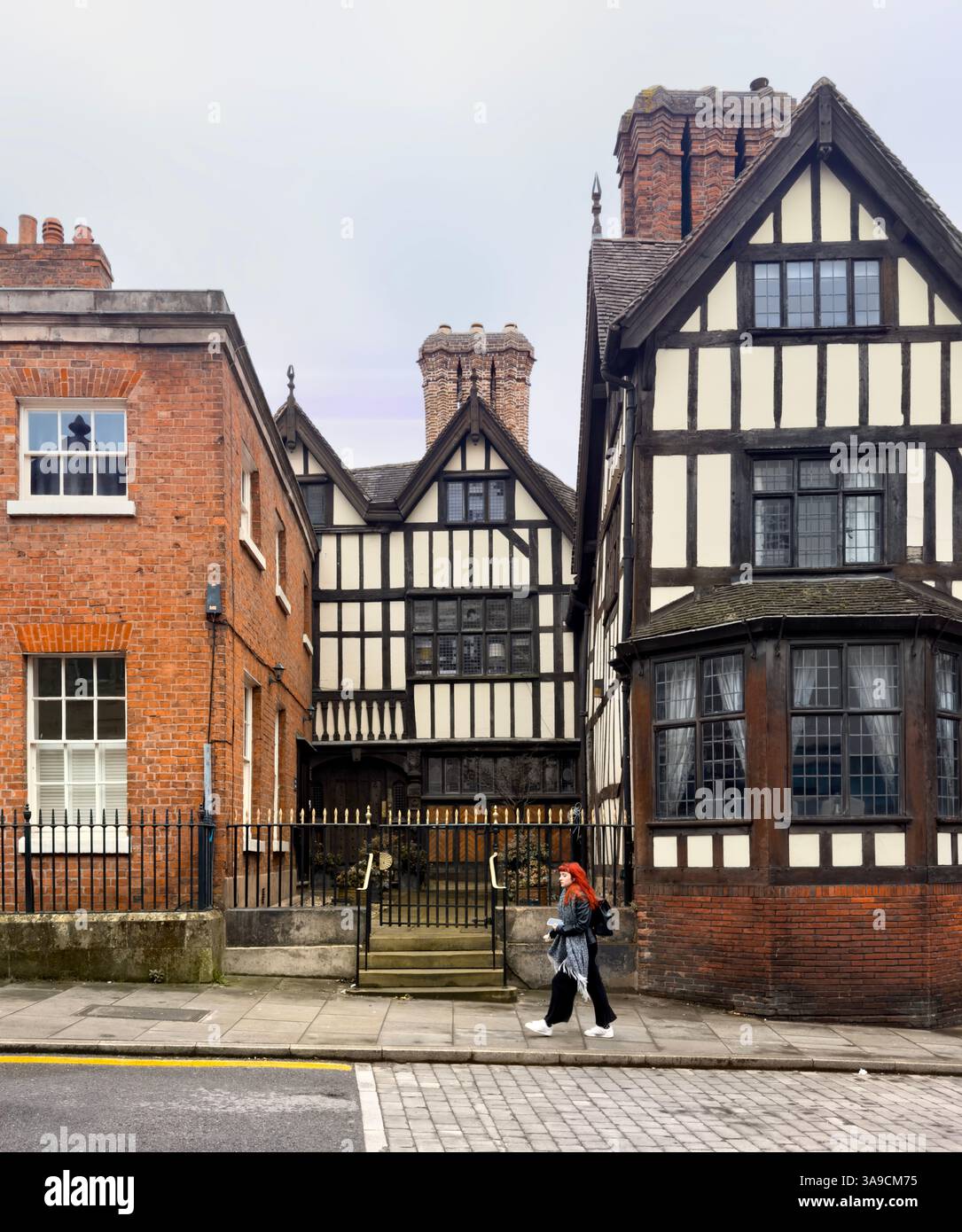 The Old House, Dogpole, Shrewsbury XV secolo, casa in stile Tudor - Immagine stock catturata con smartphone
