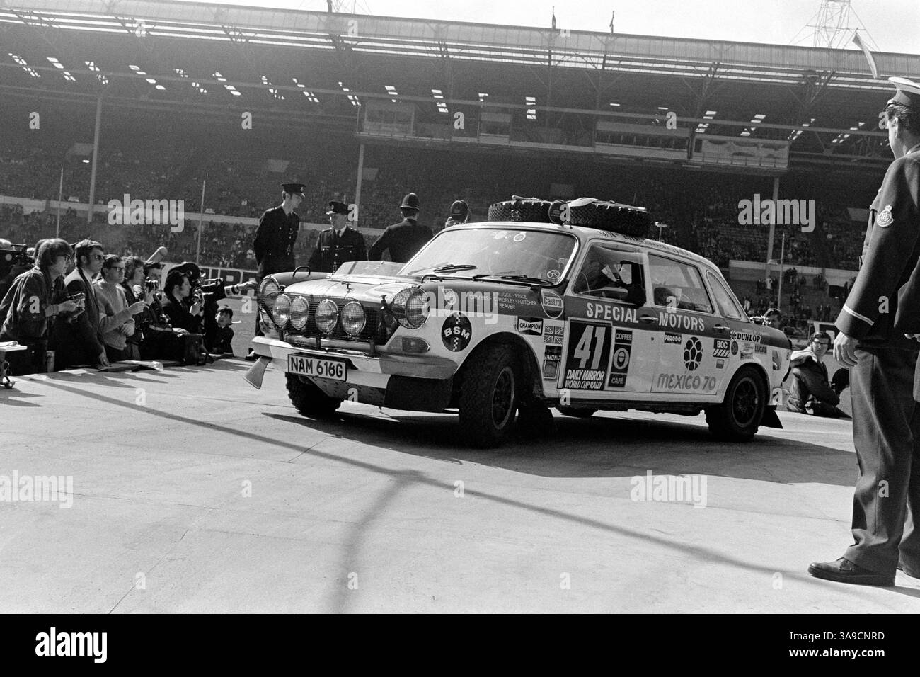 Daily Mirror London-Mexico World Cup Rally 1970 Foto Stock