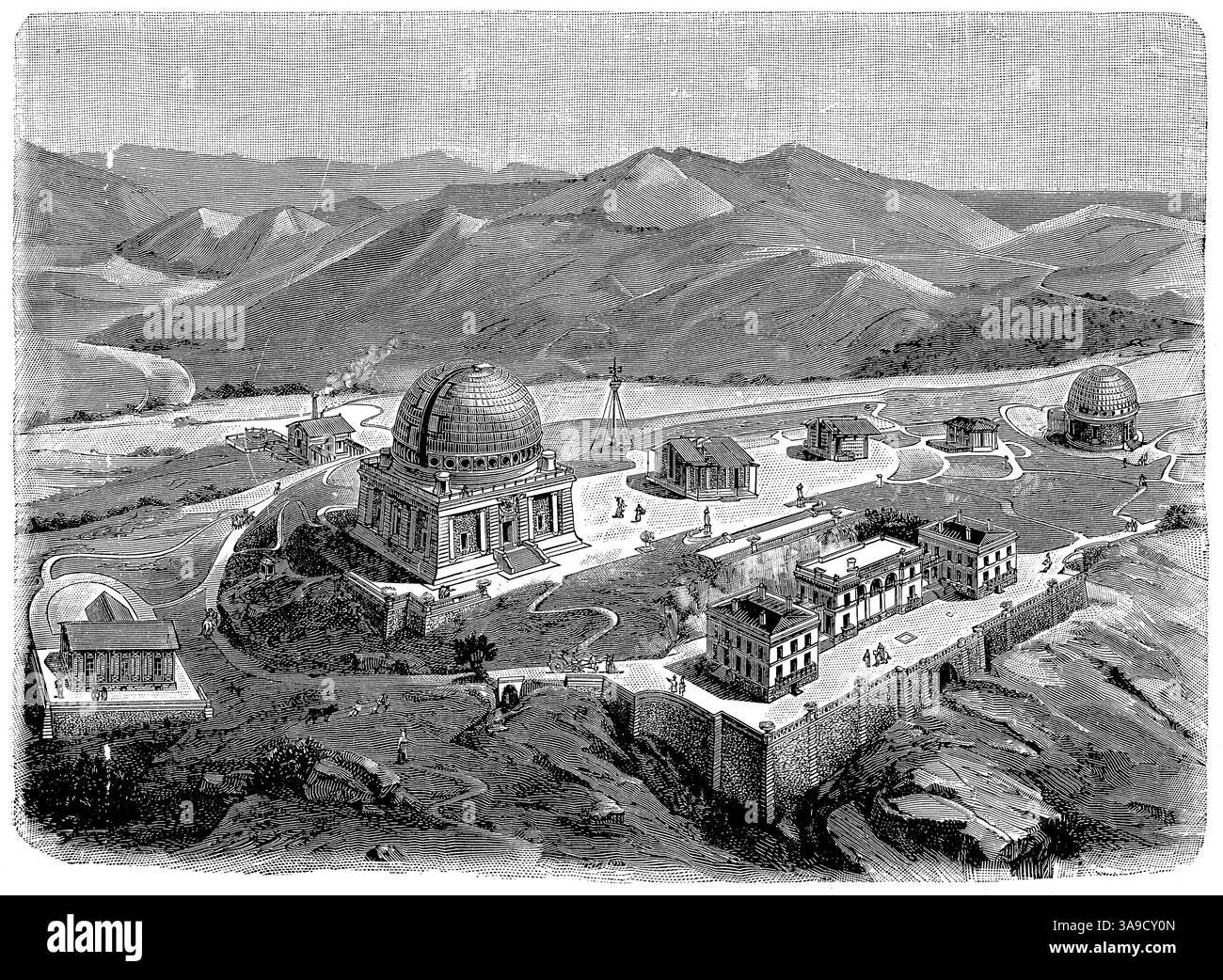 L'Osservatorio di Nizza. Pubblicazione della "Meyers encyclopedia", Vol. 7, Lipsia, Germania, 1910. Foto Stock