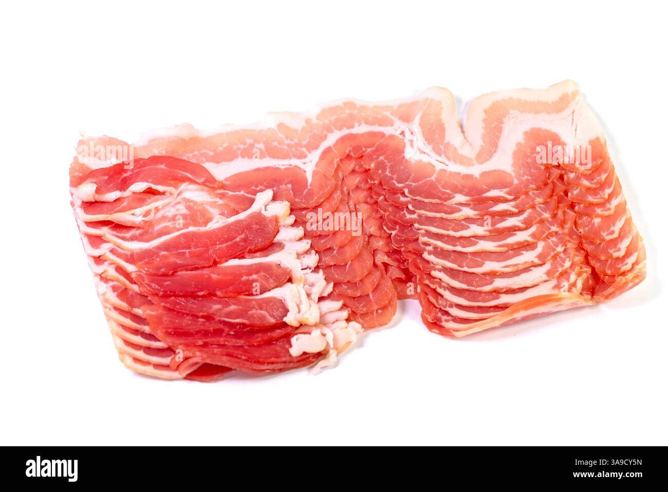Pancetta cruda a fette Foto Stock