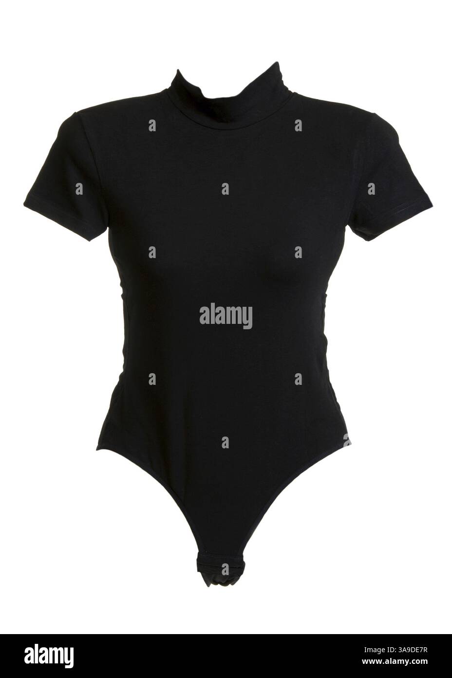 Femminile tuta nera camiciole su sfondo bianco Foto Stock