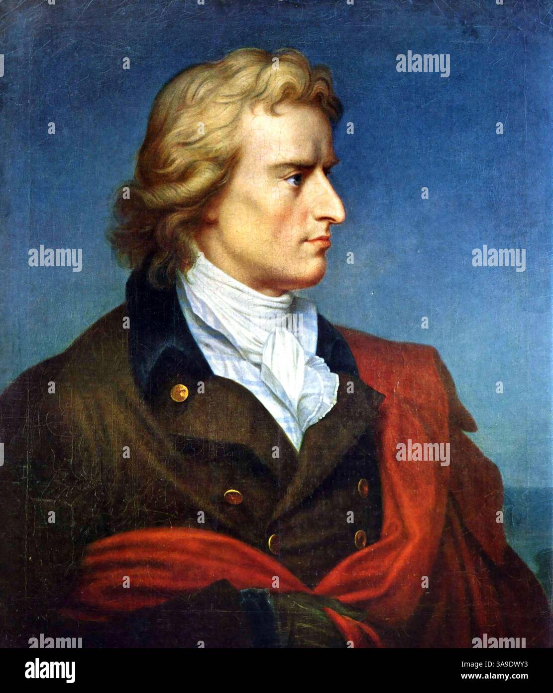 Friedrich Schiller, Johann Christoph Friedrich von Schiller (1759 – 1805) drammaturgo e poeta tedesco. Ritratto di Friedrich Schiller, 1808, dipinto di Gerhard von Kügelgen Foto Stock
