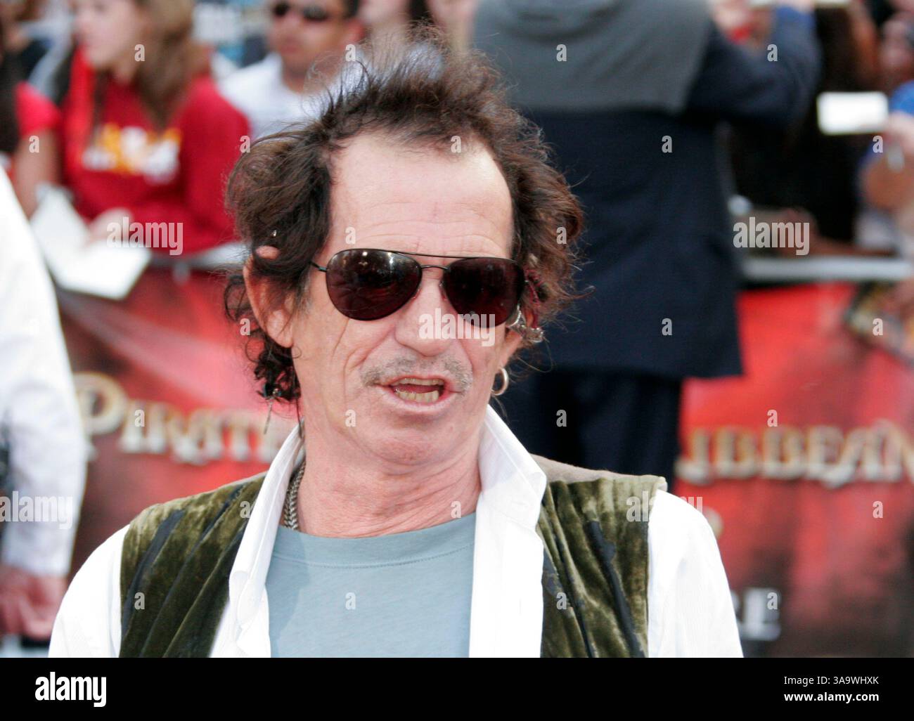 19 maggio 2007 - Anaheim, CA, USA - il musicista KEITH RICHARDS alla prima mondiale di "Pirati dei Caraibi: A Worlds End" tenutasi a Disneyland ad Anaheim. (Immagine di credito: © David Baxter/ZUMA Press) Foto Stock