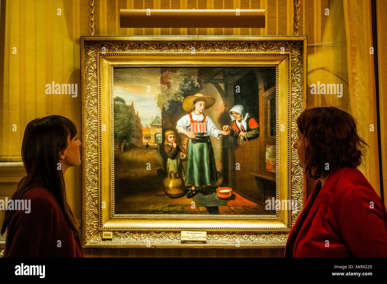 Londra, Regno Unito. 31 marzo 2025. Una riappendi della collezione di dipinti olandesi del i duca di Wellington nella Piccadilly Drawing Room ad Apsley House (nota anche come numero 1 di Londra). Le immagini di Wellington, acquistate a Parigi poco dopo la sua famosa vittoria nella battaglia di Waterloo, furono alcuni dei più magistrali dipinti olandesi che furono visti a Londra durante la sua vita. La loro popolarità era tale che venivano regolarmente richieste per le mostre annuali della British Institution. La mostra è stata curata dalla dottoressa Teresa Posada Kubissa. Crediti: Guy Bell/Alamy Live News Foto Stock