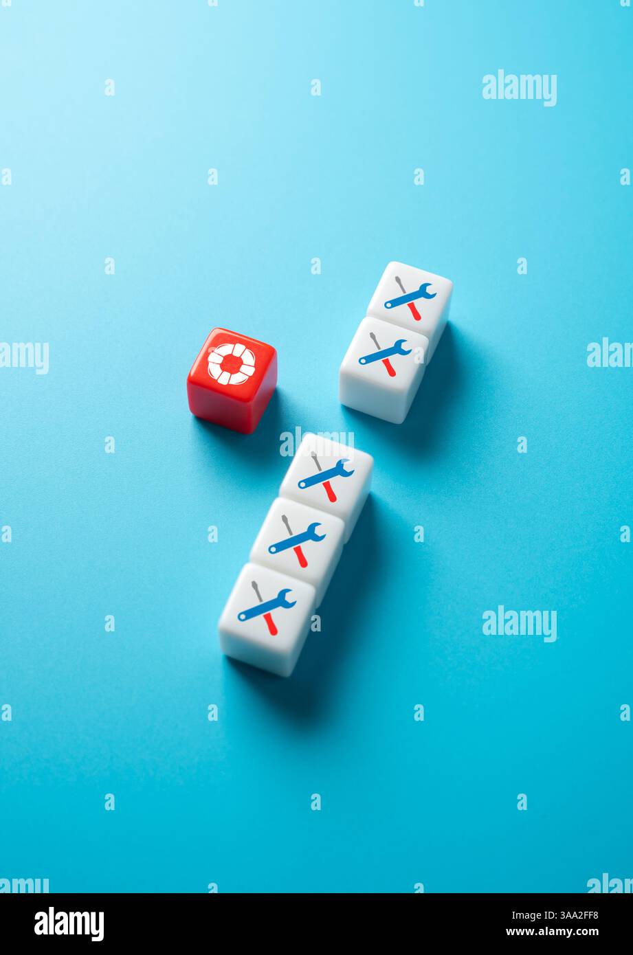 Un metodo di riparazione salvavita o una soluzione a un problema tecnico. Prevenire errori di sistema, ripristinare la funzionalità e risolvere problemi critici. Efficace Foto Stock