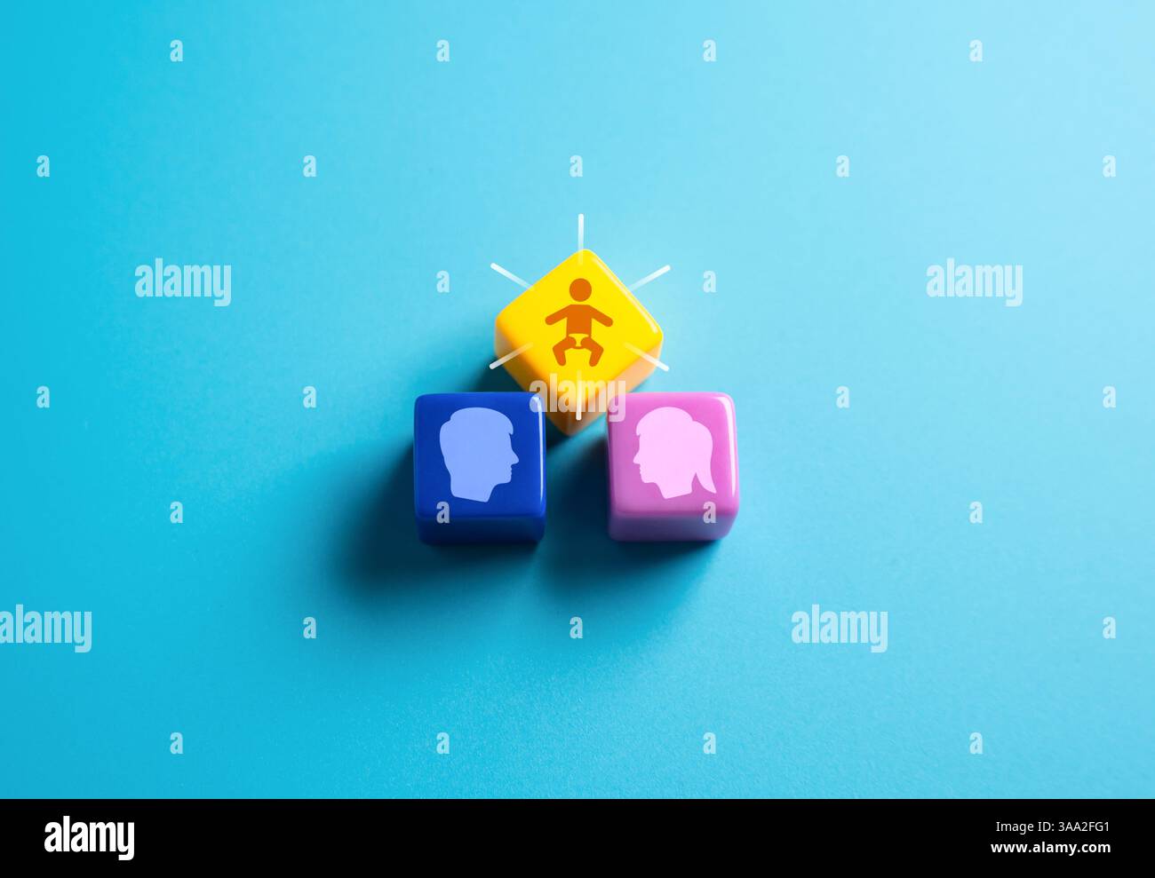 Creazione familiare e nascita di figli. Il concetto di crescita demografica, fertilità. Crescita della popolazione e sviluppo sociale. Pianificazione familiare. Foto Stock