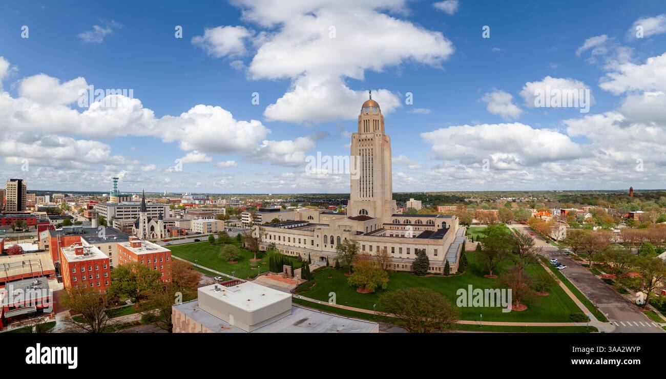 Lincoln, Nebraska, USA, nel centro cittadino presso il campidoglio dello stato. Foto Stock