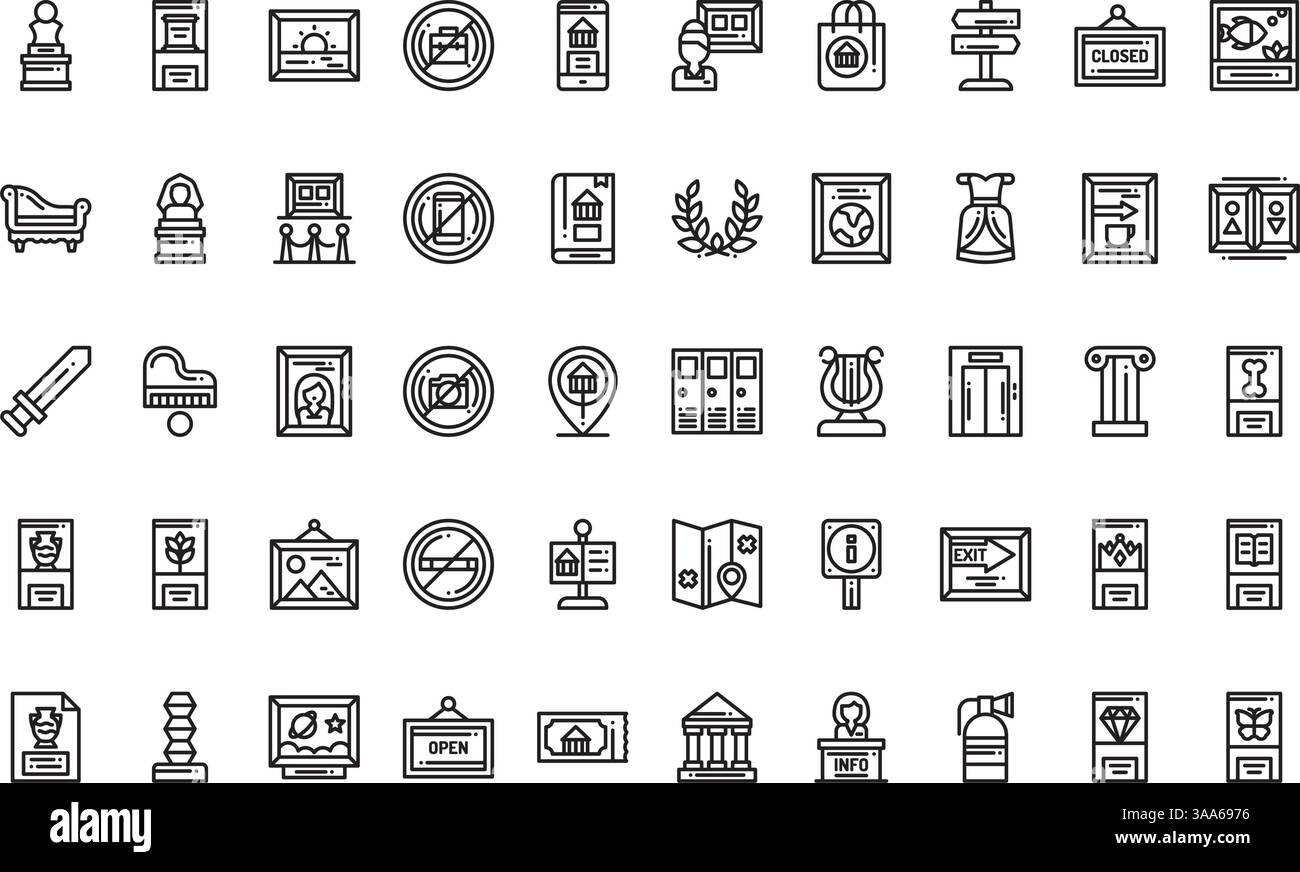 Raccolta di icone vettoriali di alta qualità con traccia modificabile. Ideale per progetti professionali e creativi Illustrazione Vettoriale