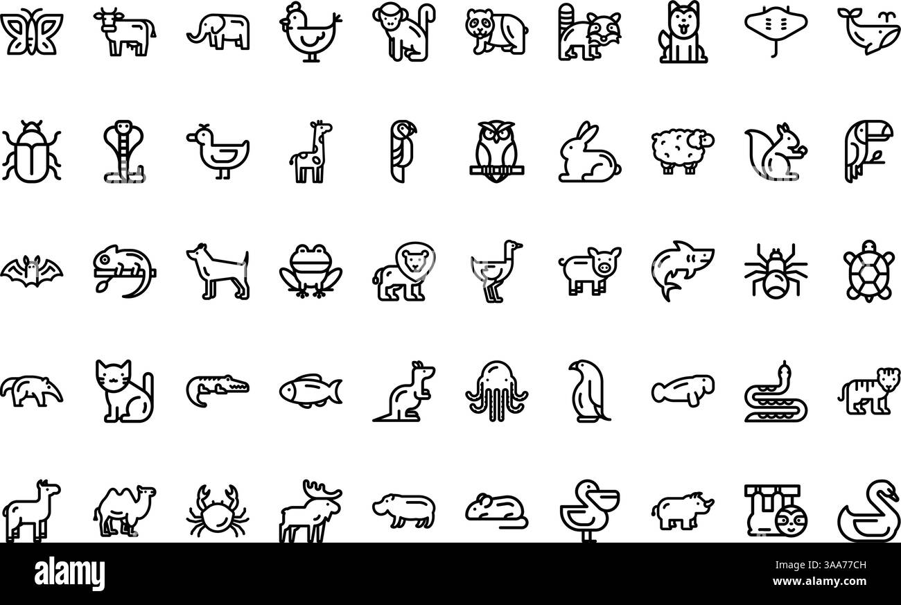 Raccolta di icone vettoriali di alta qualità con traccia modificabile. Ideale per progetti professionali e creativi Illustrazione Vettoriale