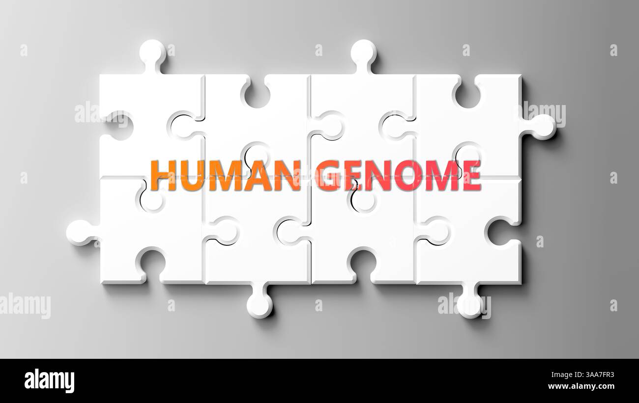 Genoma umano come argomento complesso, legato a argomenti importanti che si diffondono come una nuvola di parole. Foto Stock Genoma umano come argomento complesso, legato a argomenti importanti che si diffondono come una nuvola di parole. Foto Stock